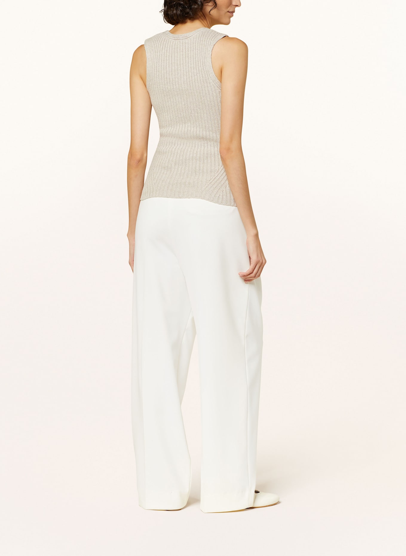 REISS Knit top ALETHIA with linen: LIGHT BROWN