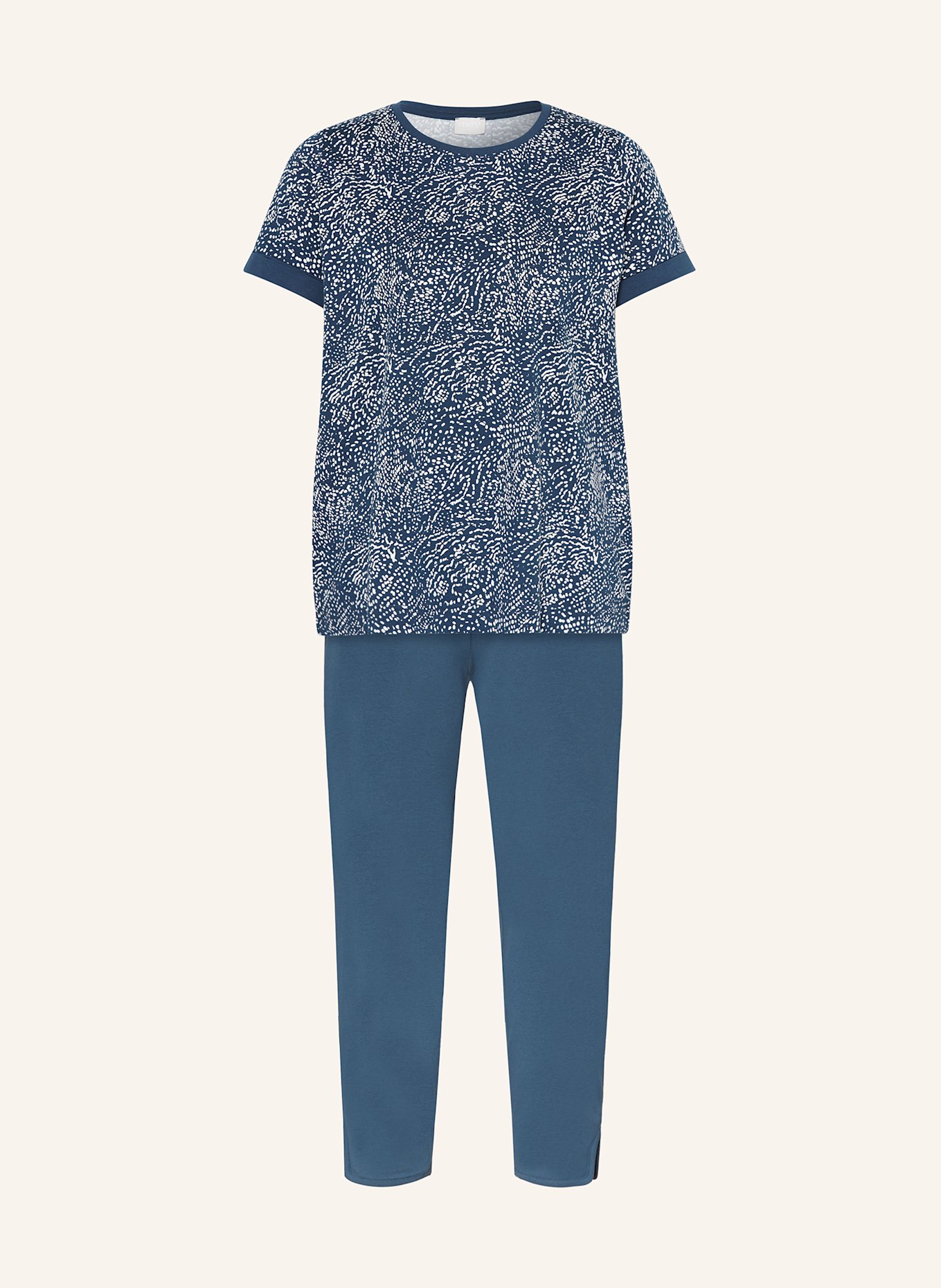 mey 7/8-Schlafanzug Serie LIAH: DUNKELBLAU / WEISS