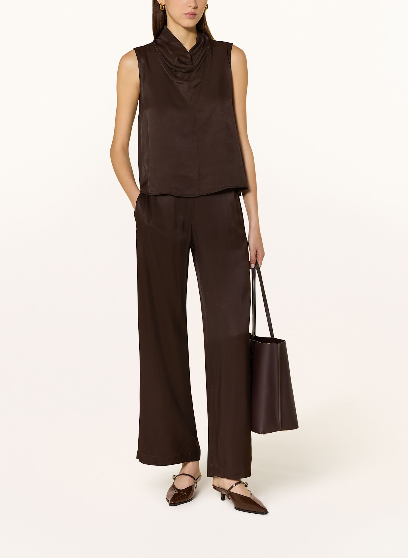 someday Marlenehose CHARLIE PALAZZO: DUNKELBRAUN