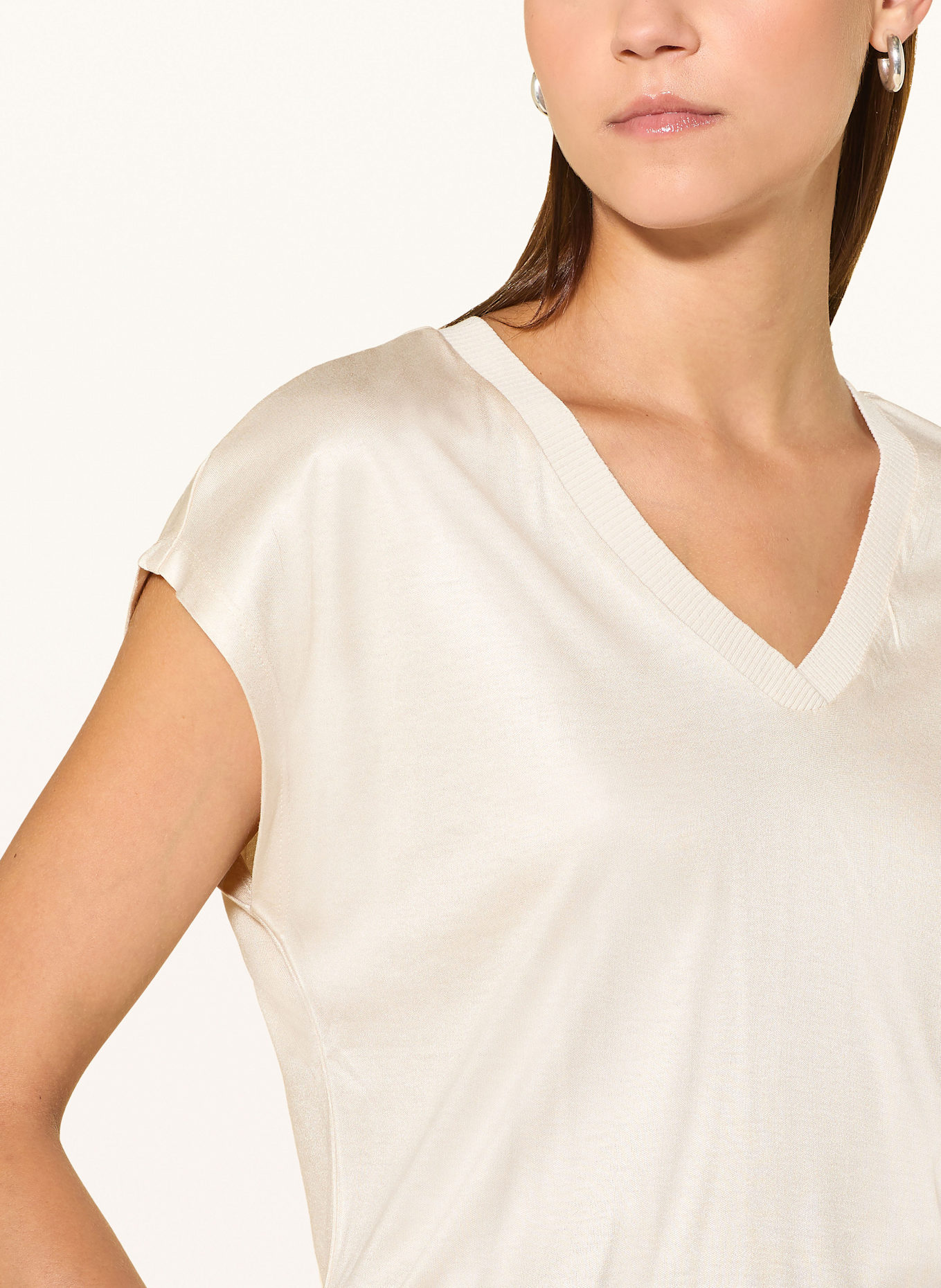 OPUS T-Shirt SAVILCHEN: ECRU