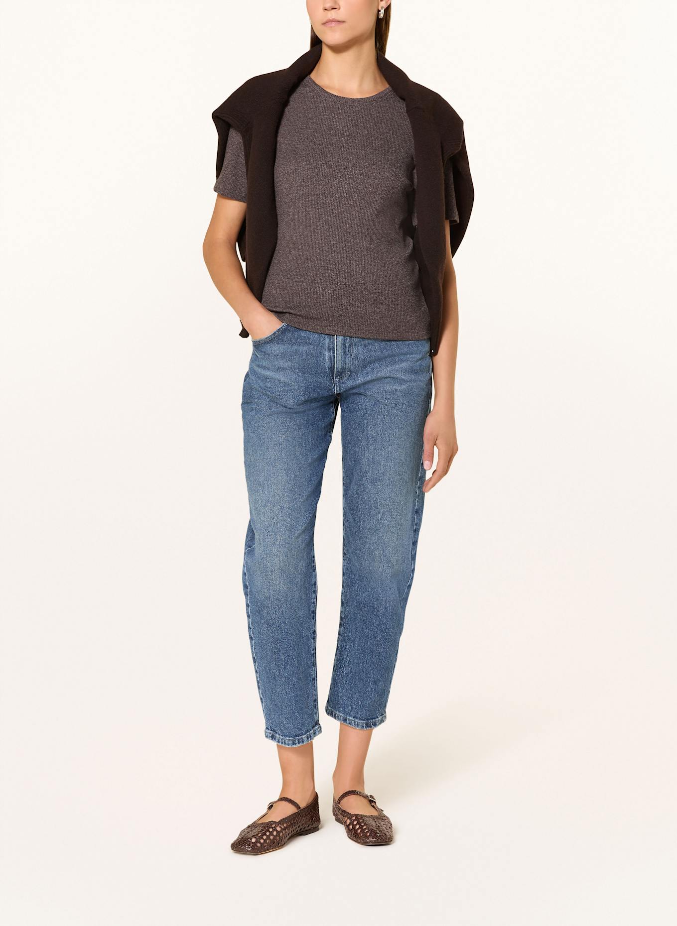 OPUS T-Shirt SULCHEN: DUNKELBRAUN