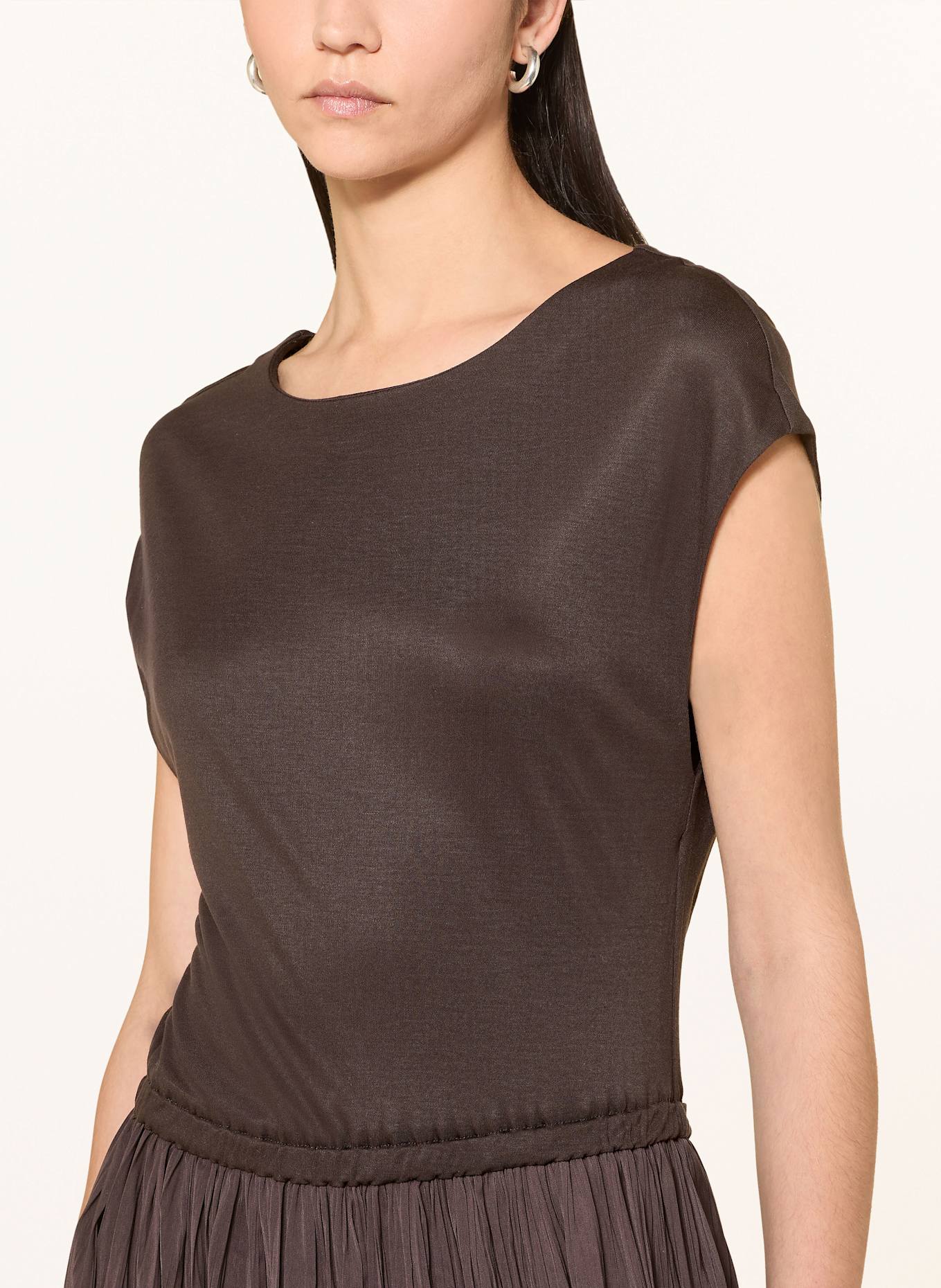 OPUS Kleid WABELLA im Materialmix: DUNKELBRAUN