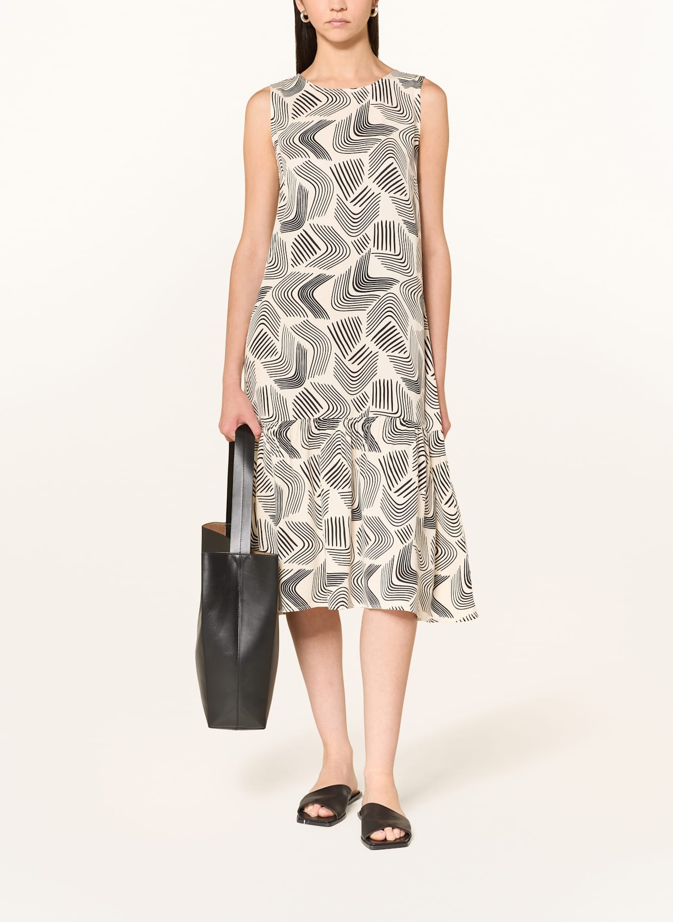 OPUS Kleid WICY MOVE: CREME/ SCHWARZ