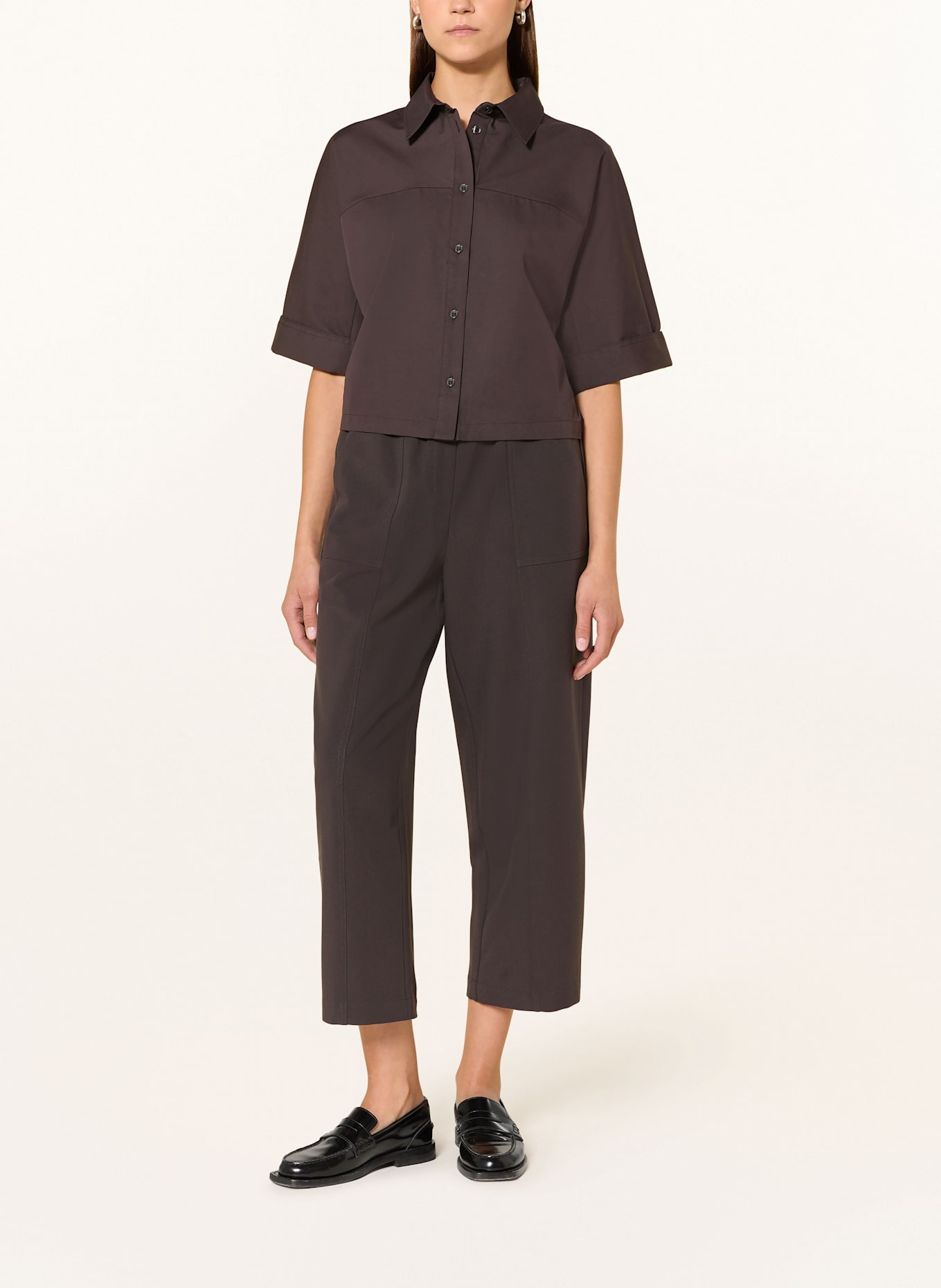 OPUS Hemdbluse FREPPY mit 3/4-Arm: DUNKELBRAUN