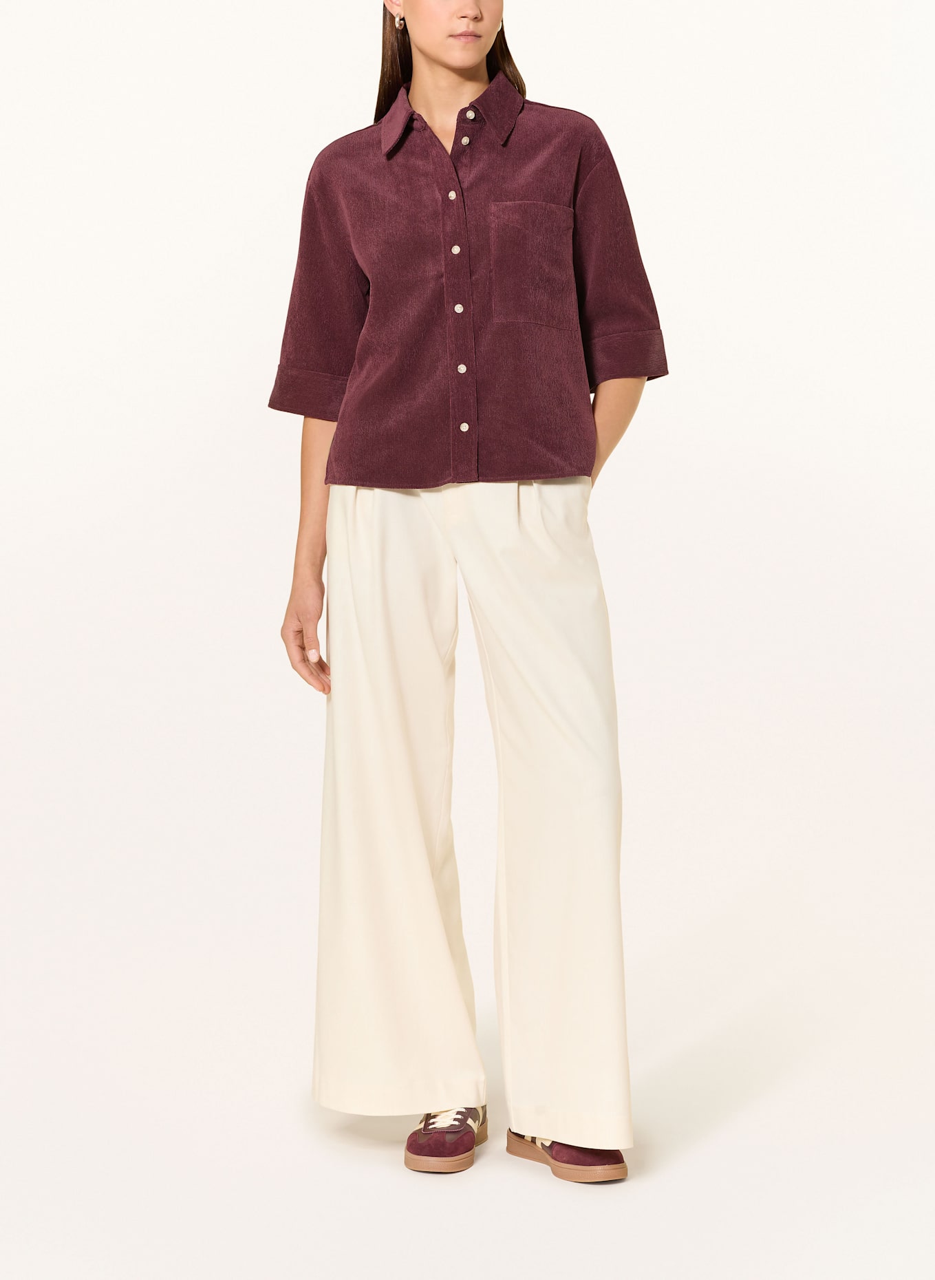 OPUS Koszula FAISA ze sztruksu: CIEMNOCZERWONY