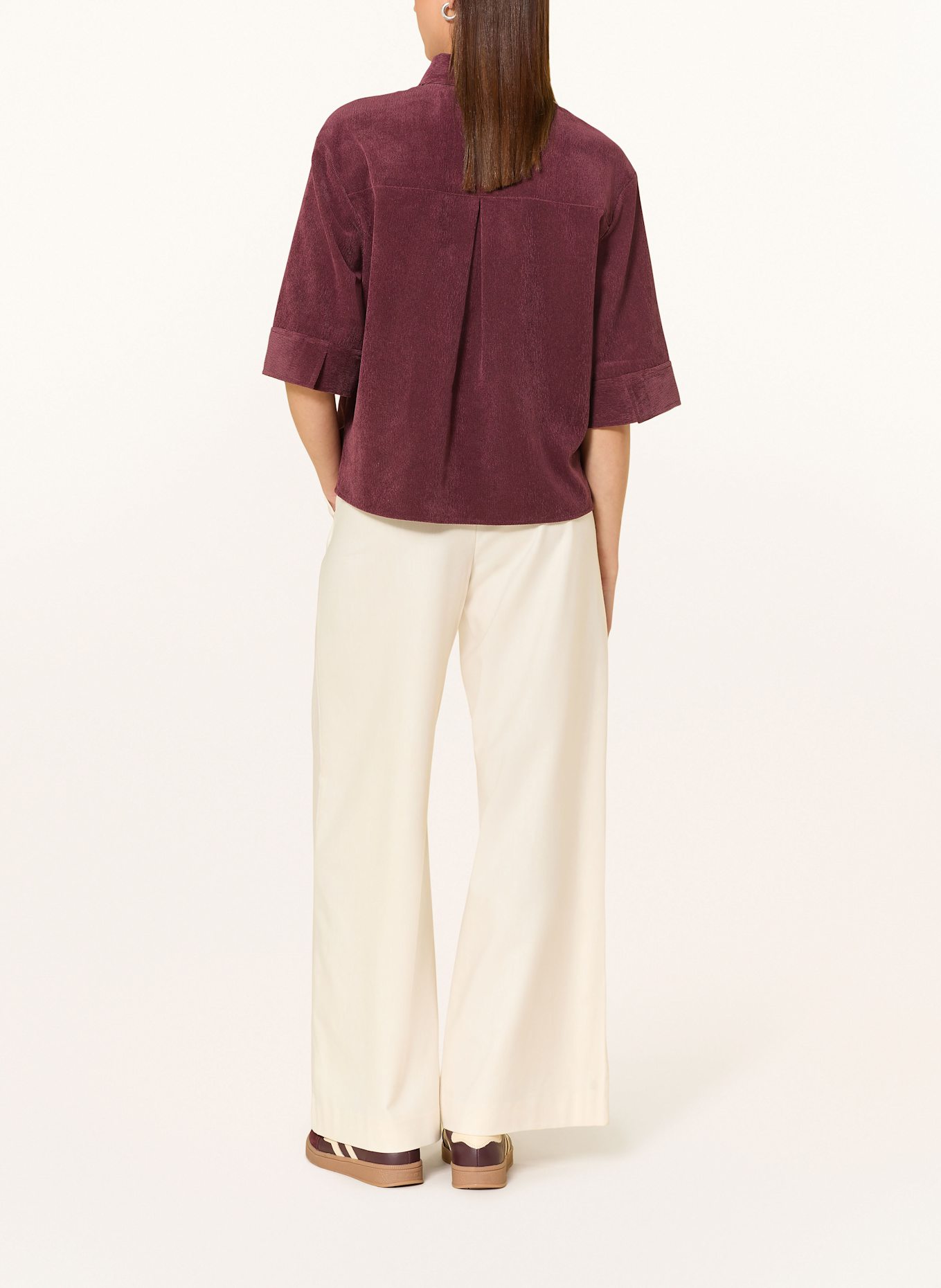 OPUS Koszula FAISA ze sztruksu: CIEMNOCZERWONY