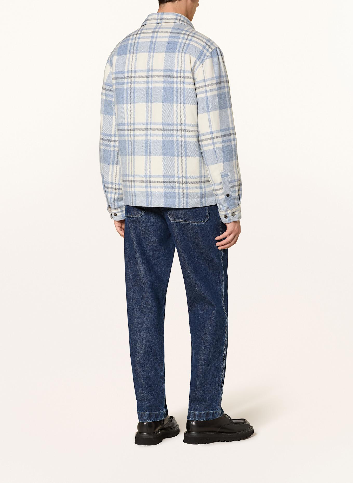 WOOLRICH Overjacket ALASKAN: CREME/ HELLBLAU/ GRAU
