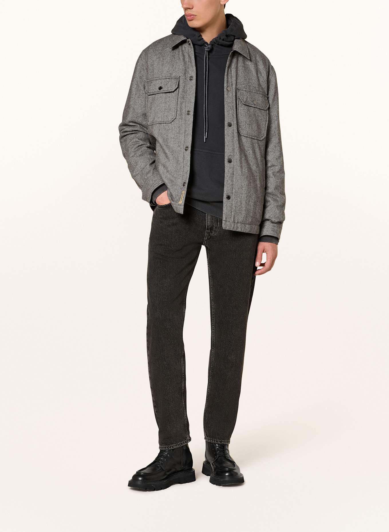 WOOLRICH Overjacket ALASKAN: GRAU/ HELLGRAU