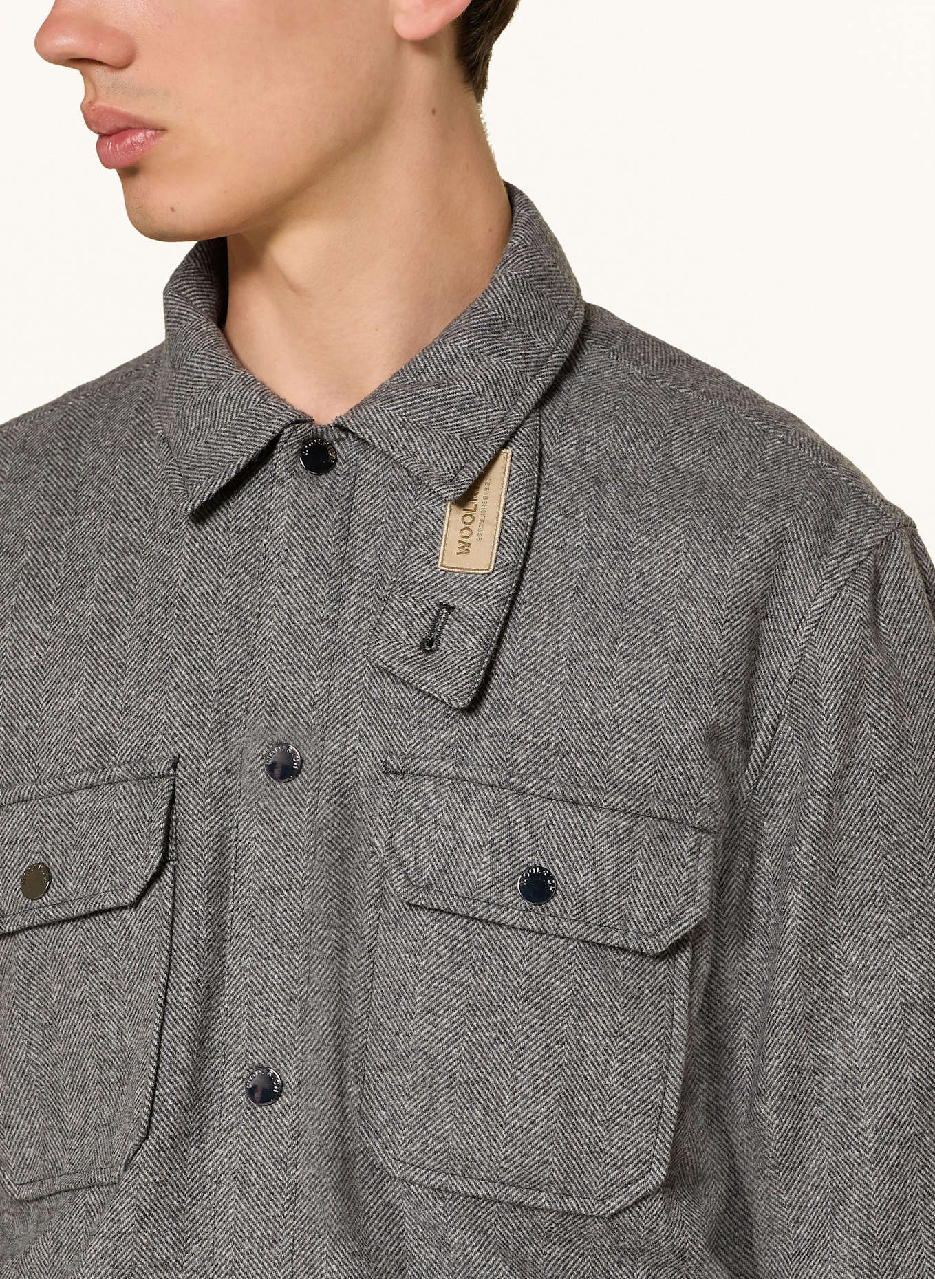 WOOLRICH Overjacket ALASKAN: GRAU/ HELLGRAU