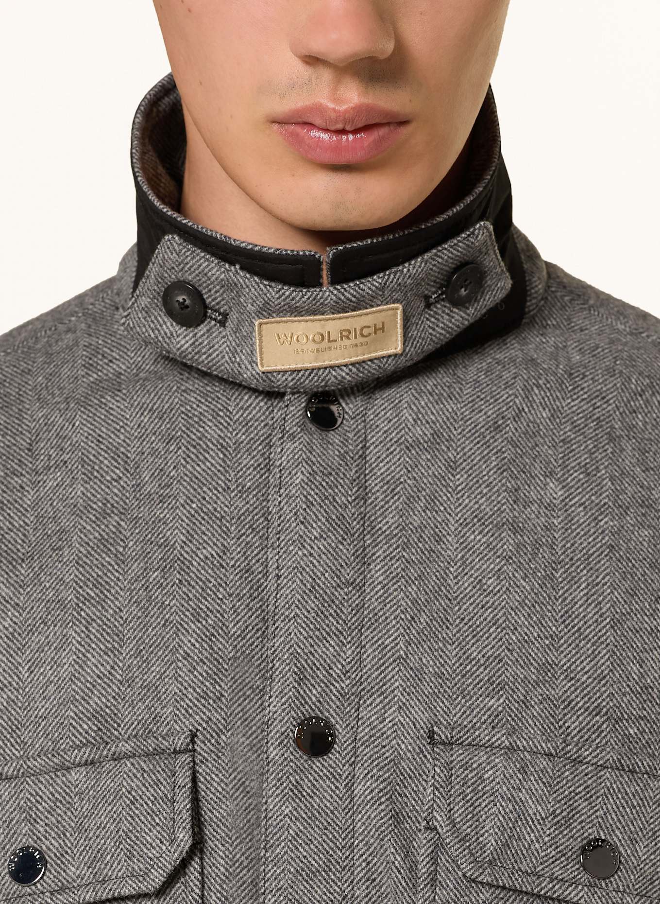 WOOLRICH Overjacket ALASKAN: GRAU/ HELLGRAU
