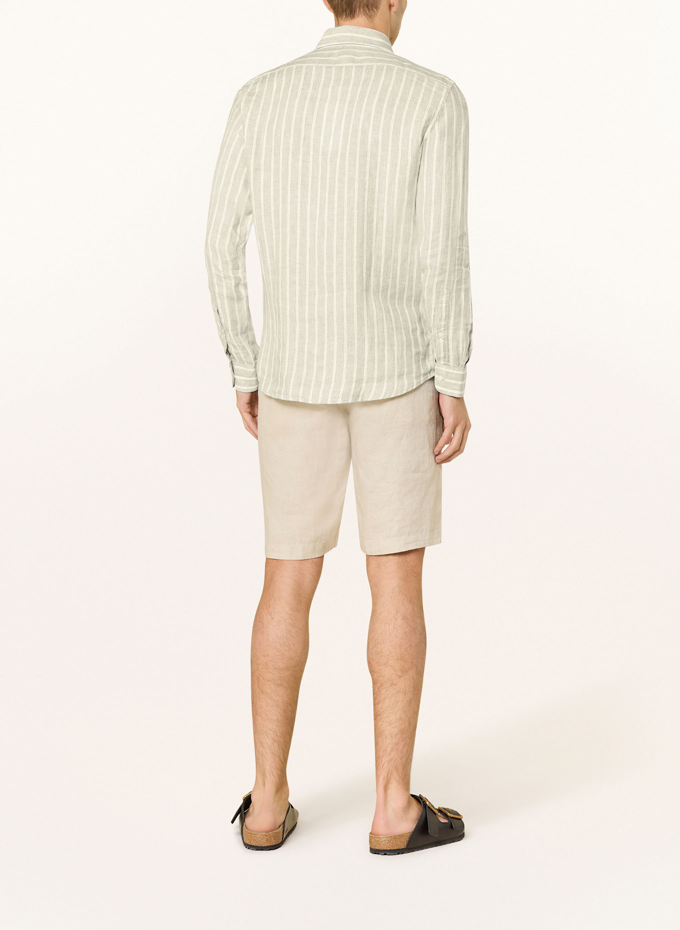 REISS Leinenhemd RUBAN Regular Fit: DUNKELGRÜN / WEISS