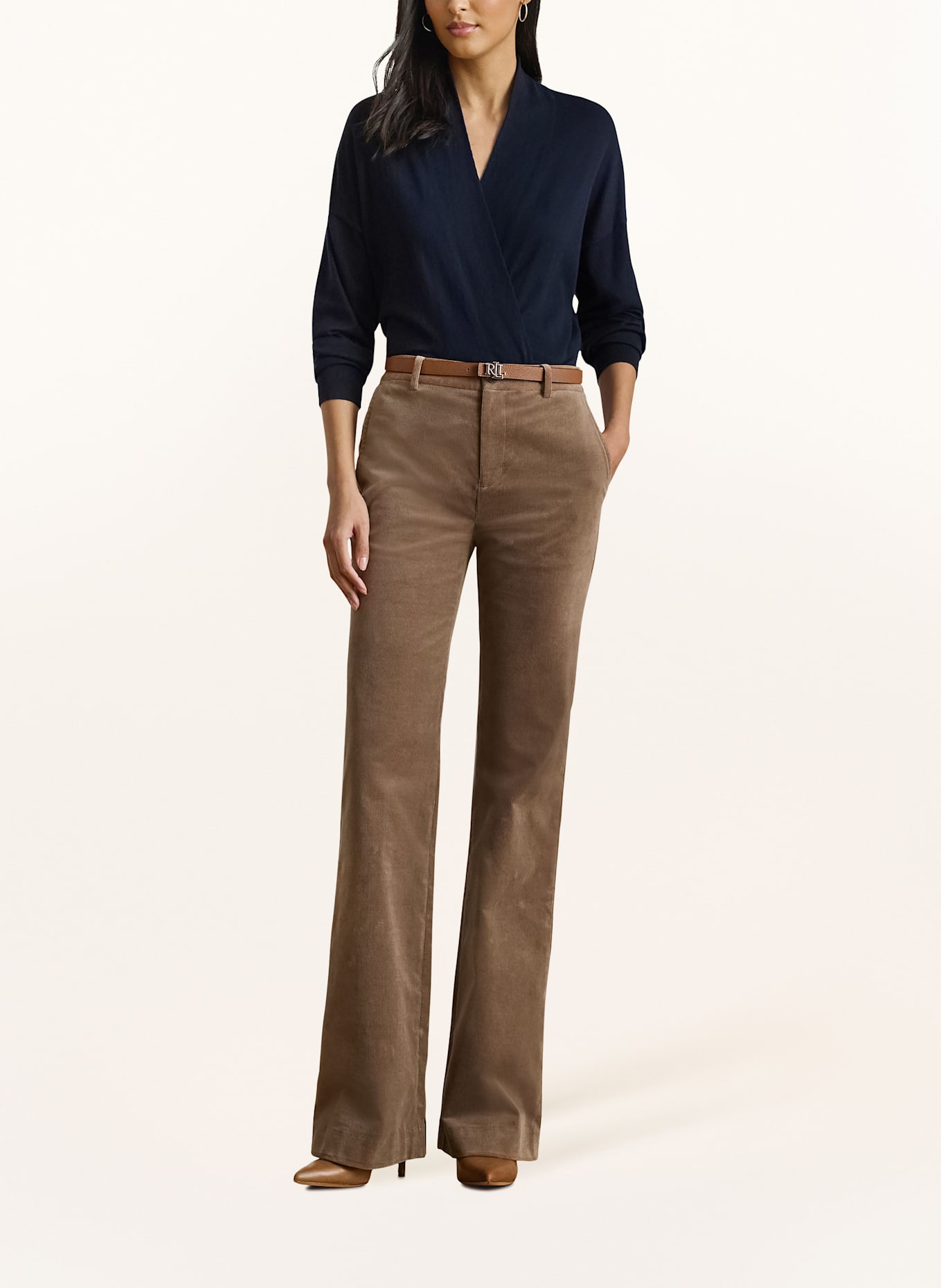 LAUREN RALPH LAUREN Sweater in wrap look: DARK BLUE