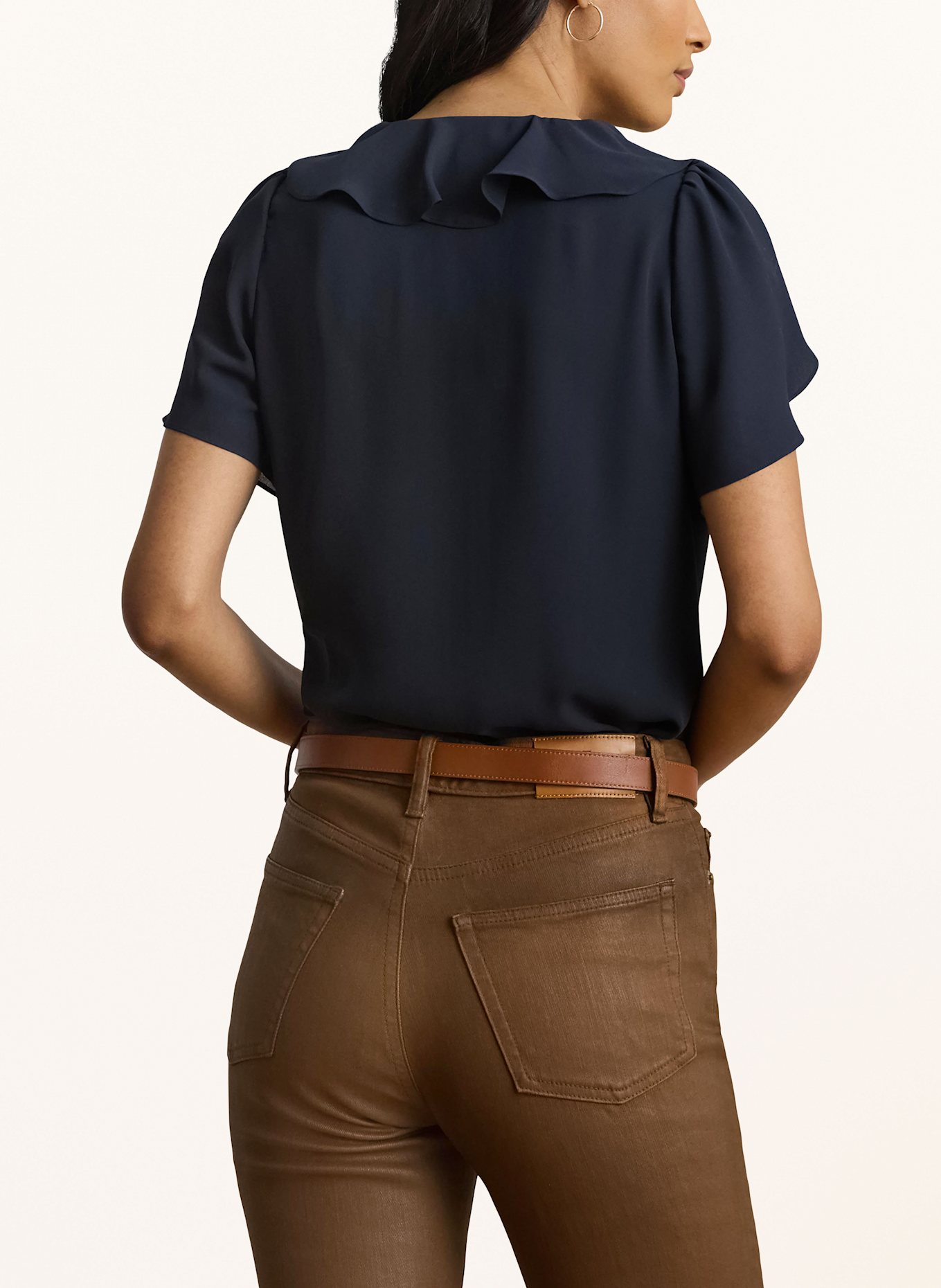 LAUREN RALPH LAUREN Blusenshirt: DUNKELBLAU