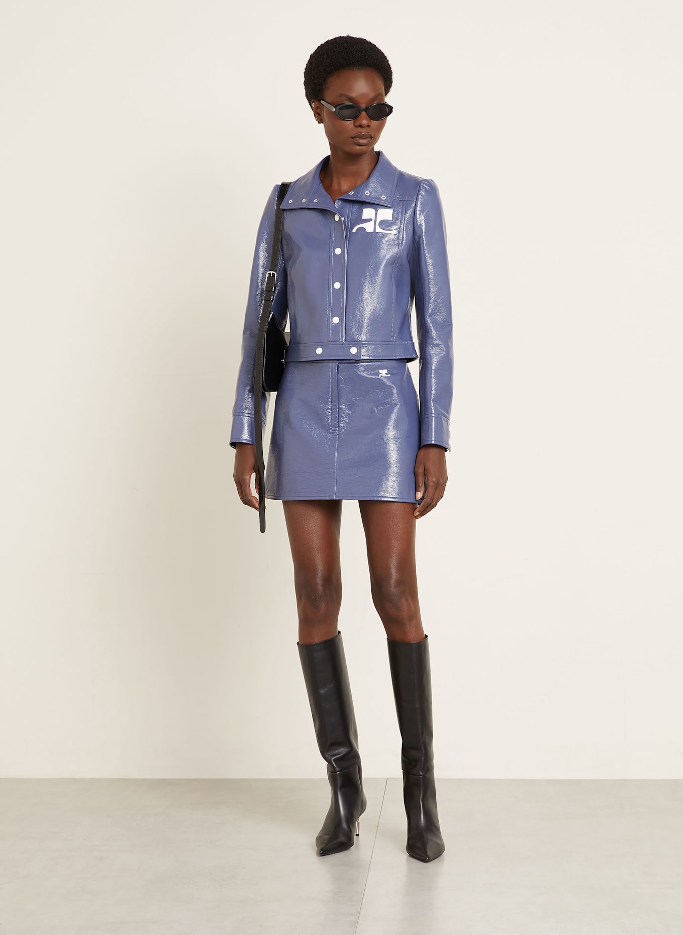 Courrèges Cropped-Jacke: DUNKELBLAU