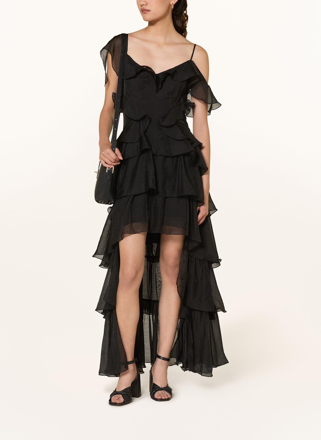 ALLSAINTS Kleid SIENNA mit Volants: SCHWARZ