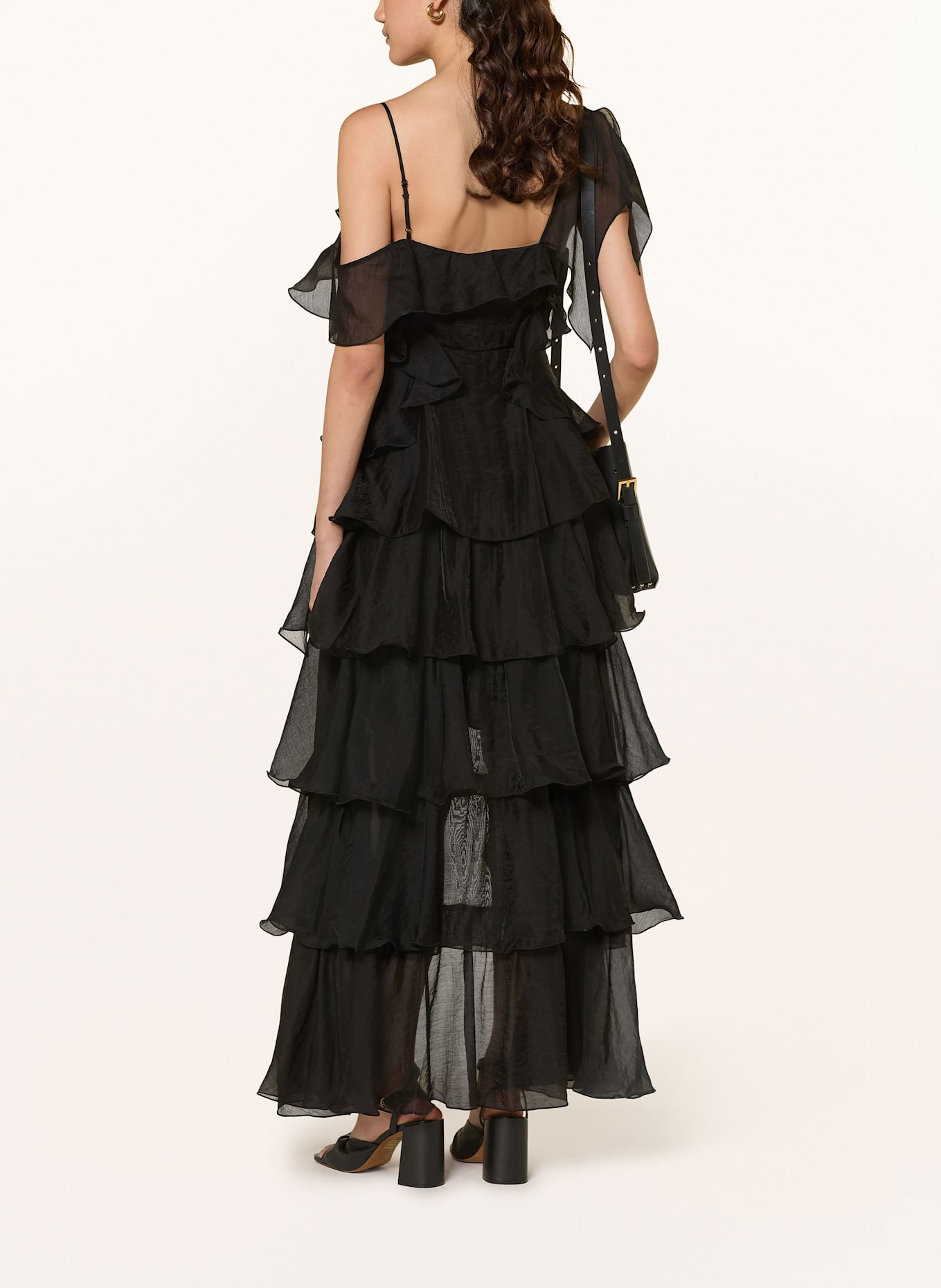 ALLSAINTS Kleid SIENNA mit Volants: SCHWARZ