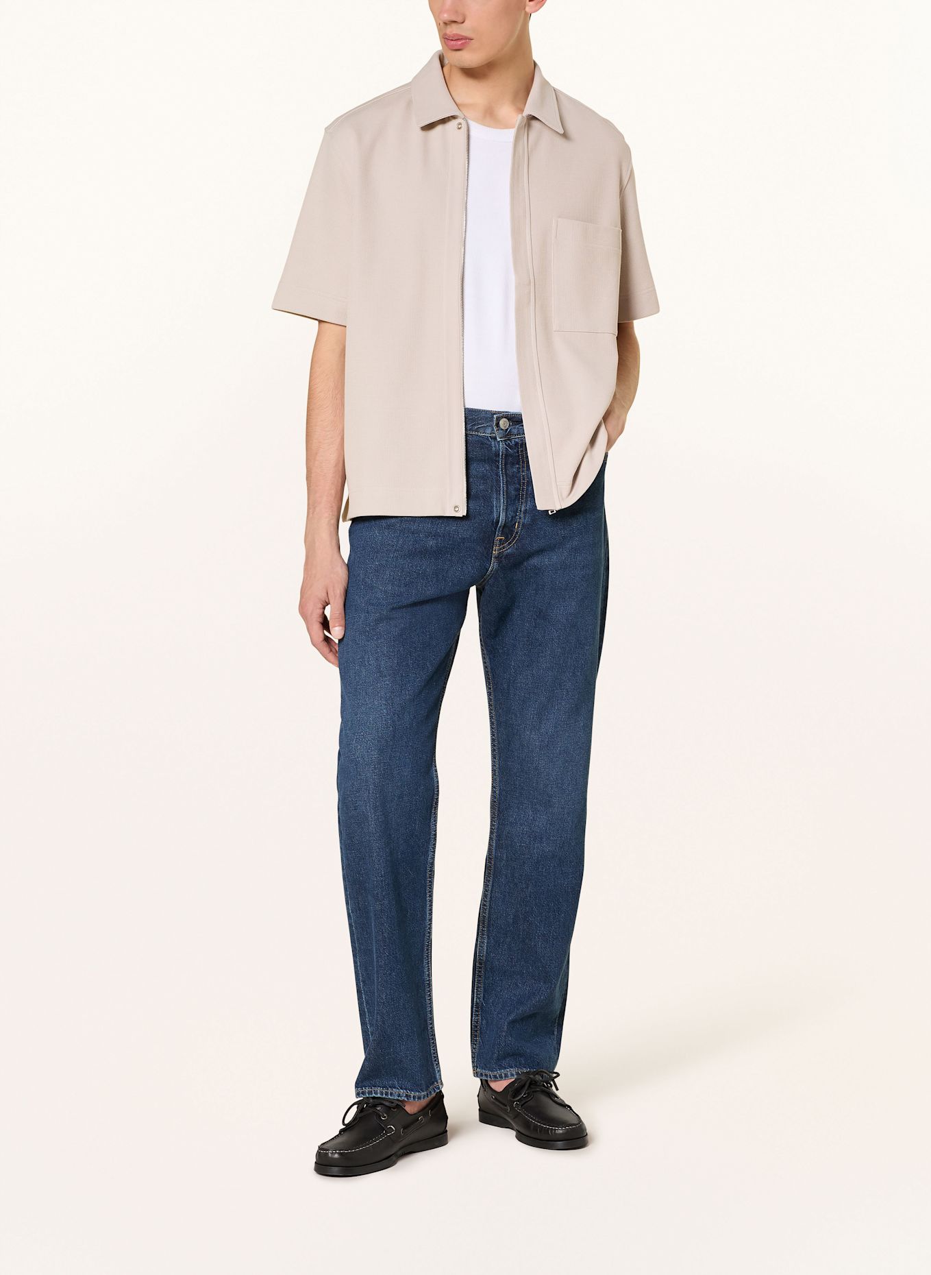 COS Kurzarm-Hemd Comfort Fit aus Jersey: BEIGE