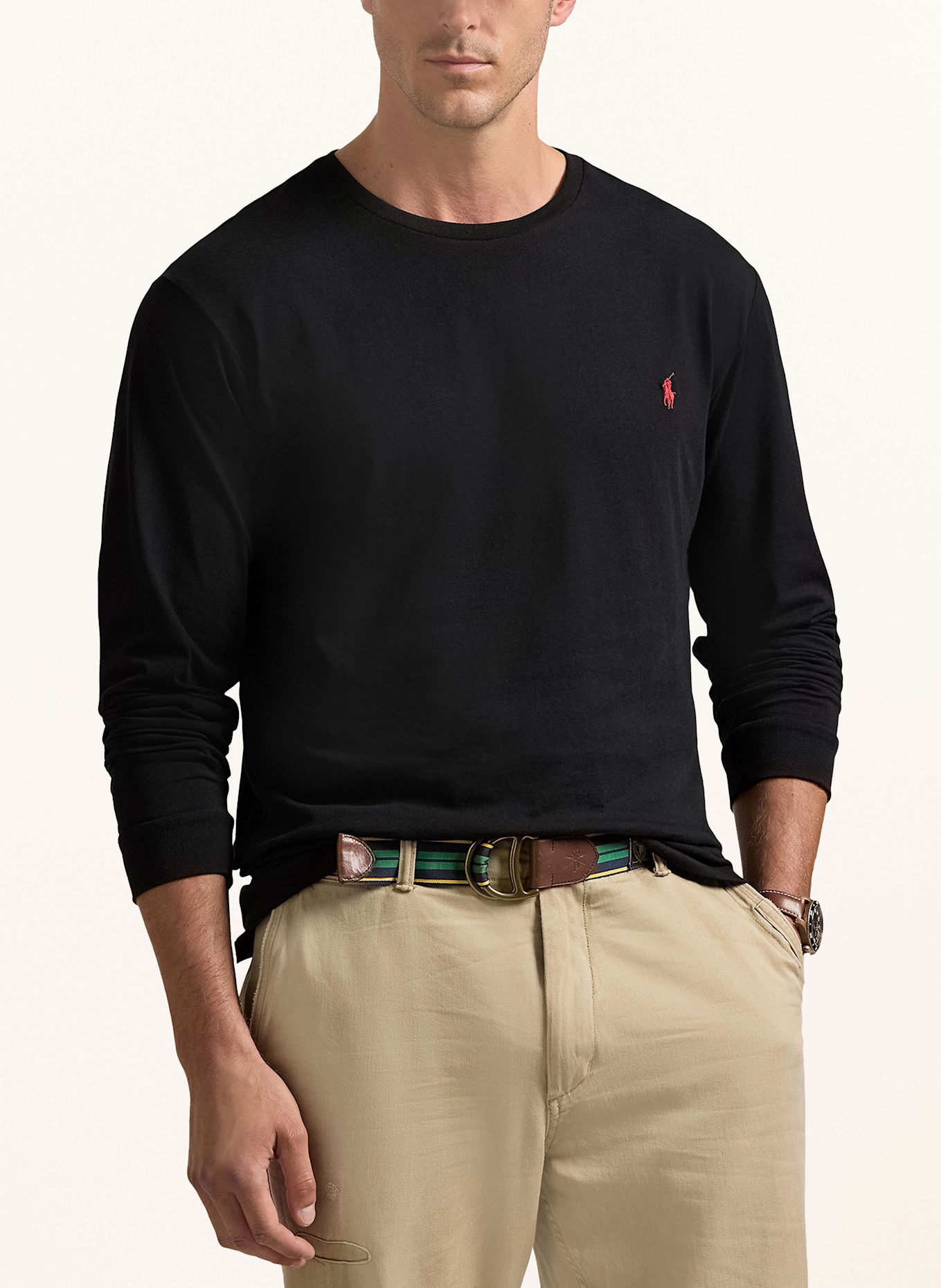 POLO RALPH LAUREN Big & Tall Longsleeve: SCHWARZ