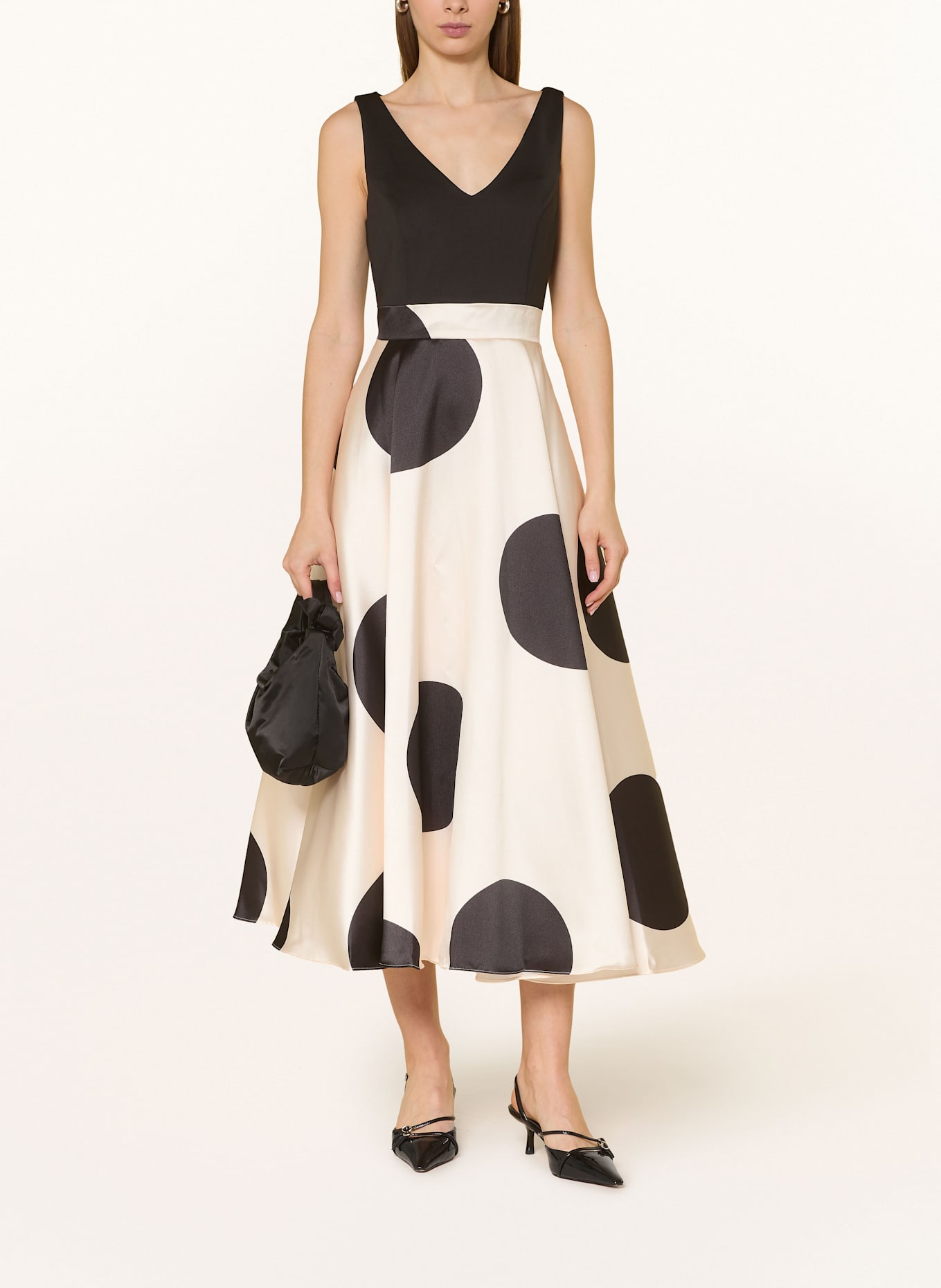 Phase Eight Kleid DELIE im Materialmix: SCHWARZ / CREME