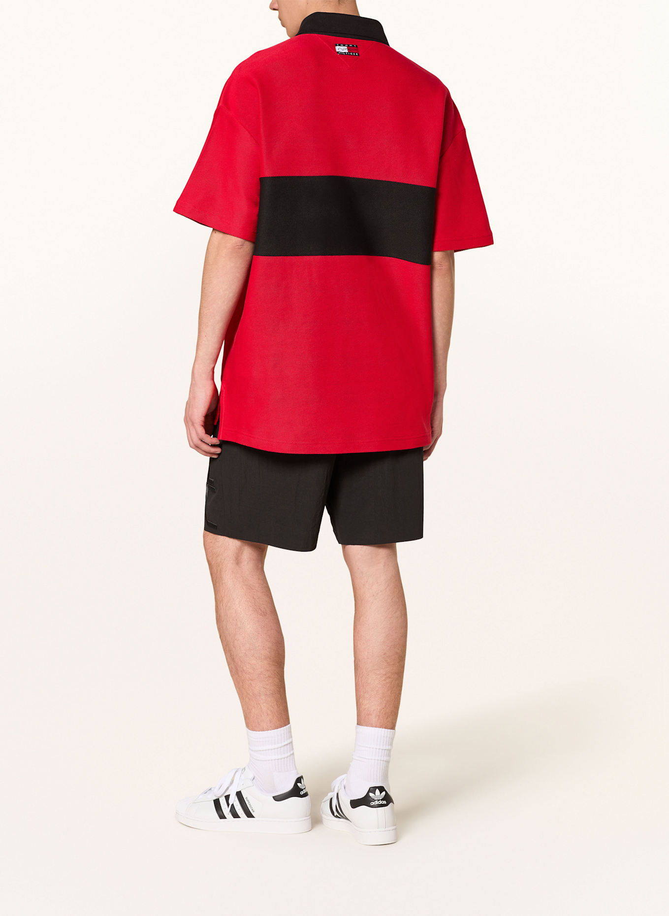 TOMMY HILFIGER Poloshirt: ROT/ SCHWARZ/ GOLD