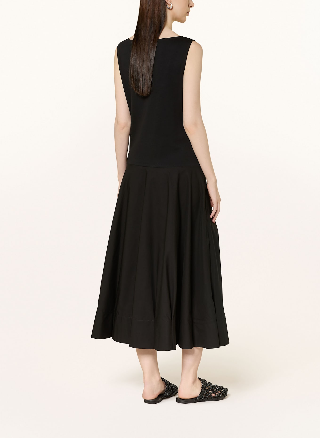 COS Sukienka z mieszanki materiałów: CZARNY