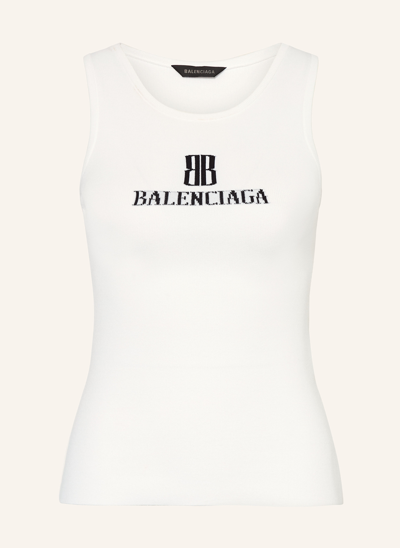 BALENCIAGA Top z dzianiny: BIAŁY/ CZARNY
