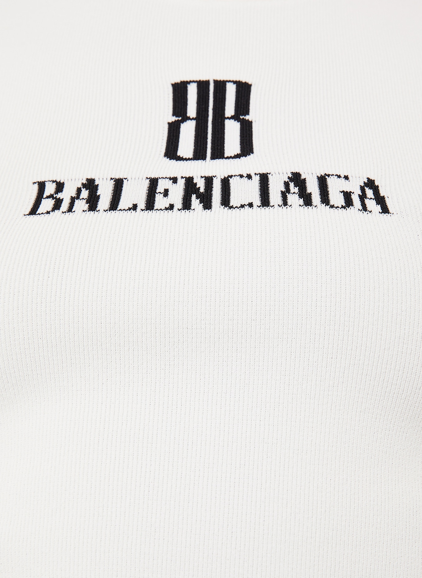 BALENCIAGA Top z dzianiny: BIAŁY/ CZARNY