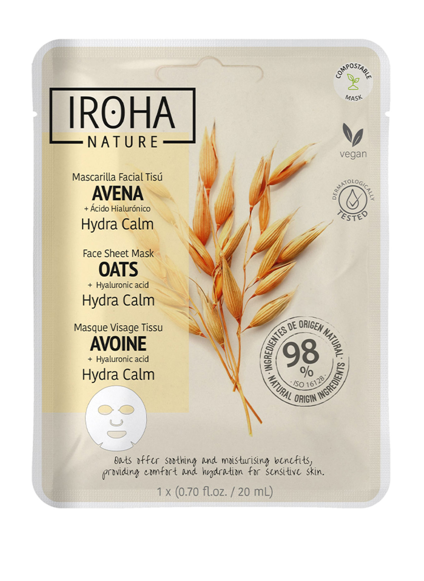 IROHA MASQUE VISAGE HYDRA CALM À L'AVOINE
