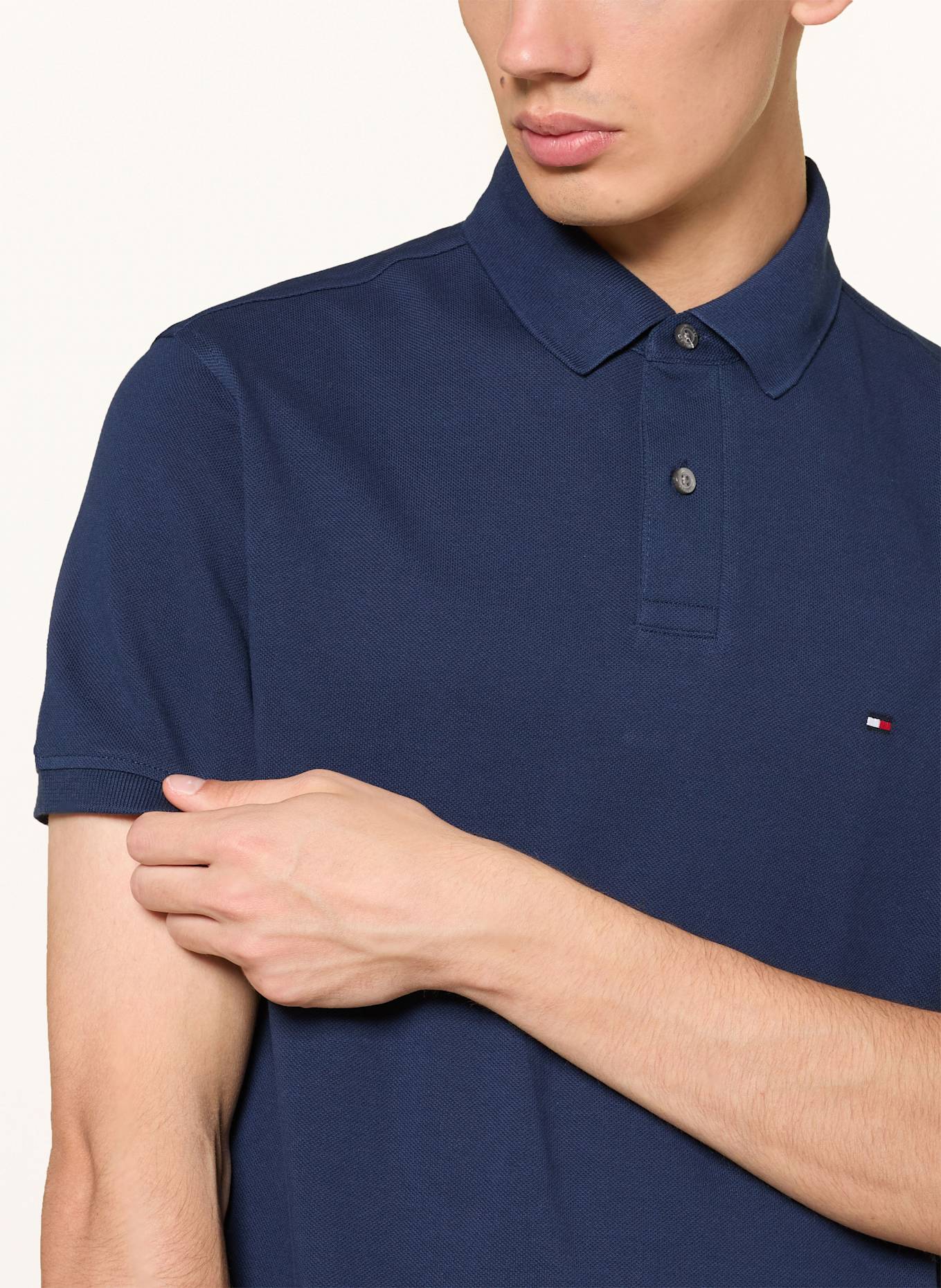 TOMMY HILFIGER Piqué-Poloshirt Regular Fit: DUNKELBLAU