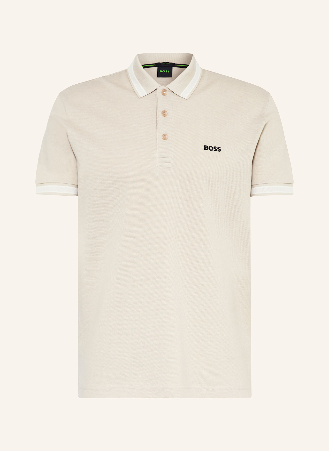 BOSS Piqué-Poloshirt PADDY CURVED Regular Fit: BEIGE