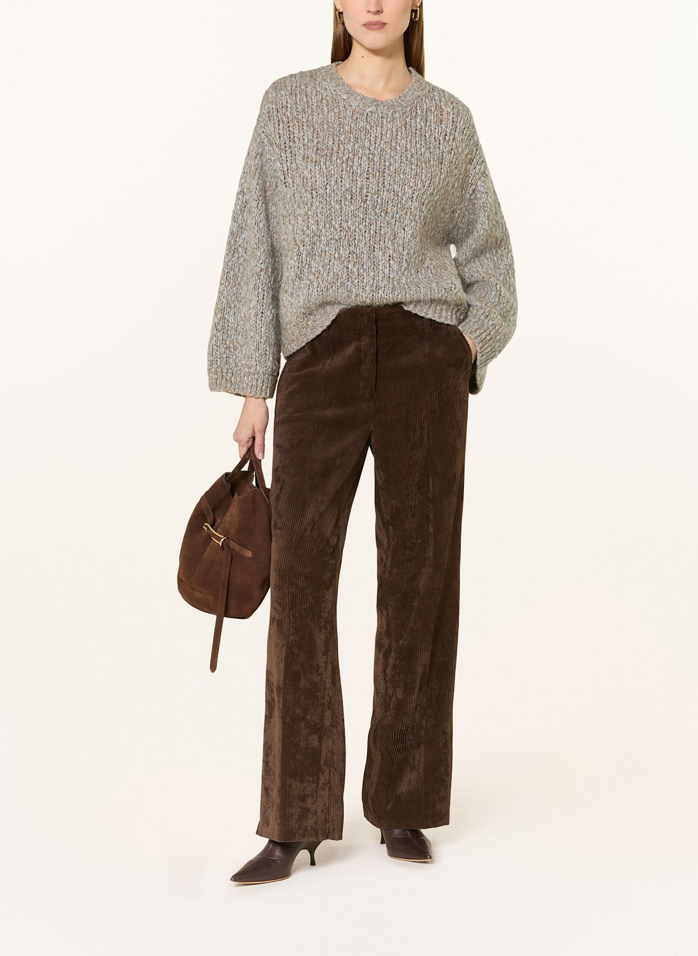 CAMBIO Marlenehose AMELIE aus Cord: DUNKELBRAUN