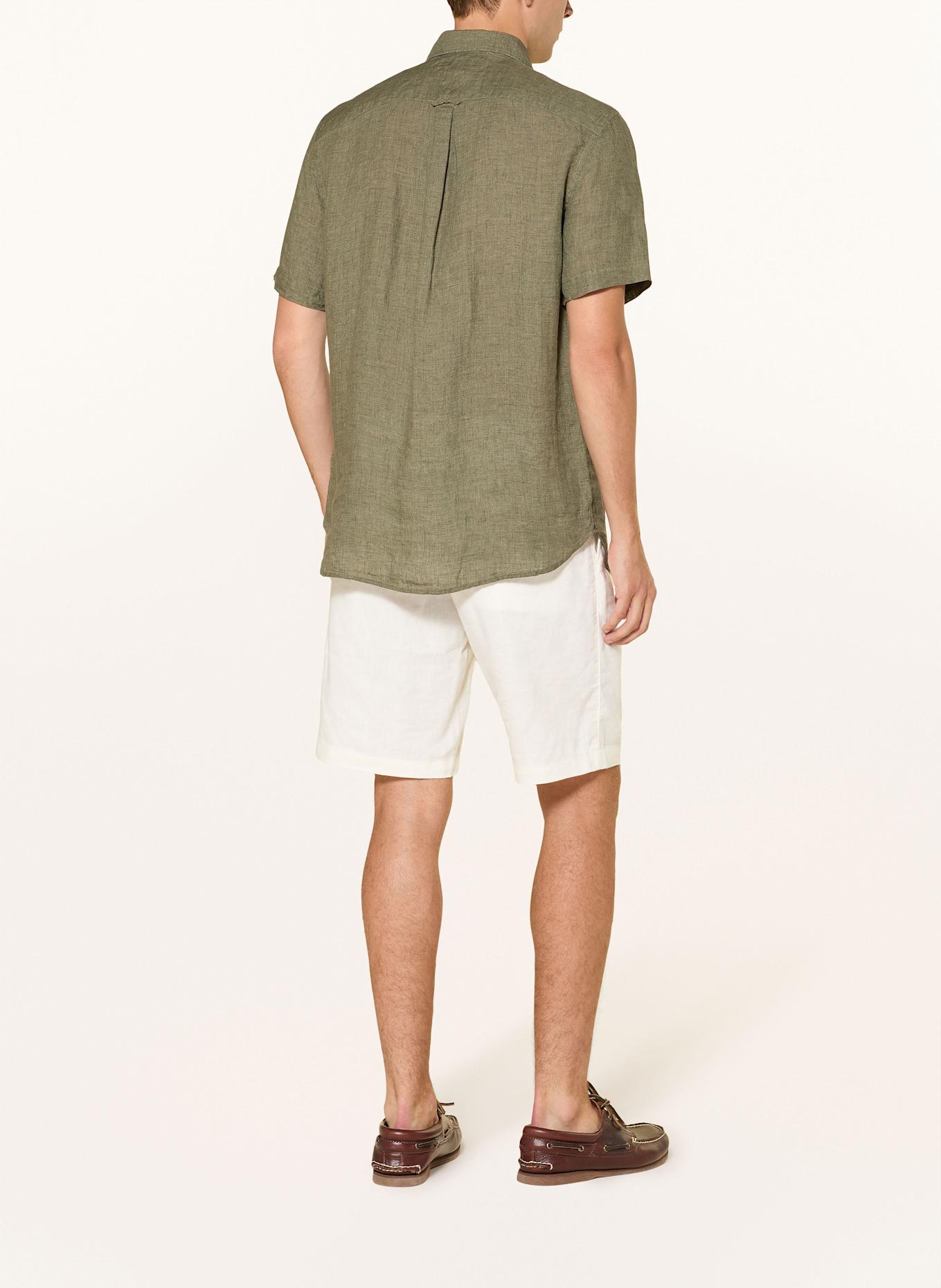 TOMMY HILFIGER Kurzarm-Hemd Regular Fit aus Leinen: KHAKI
