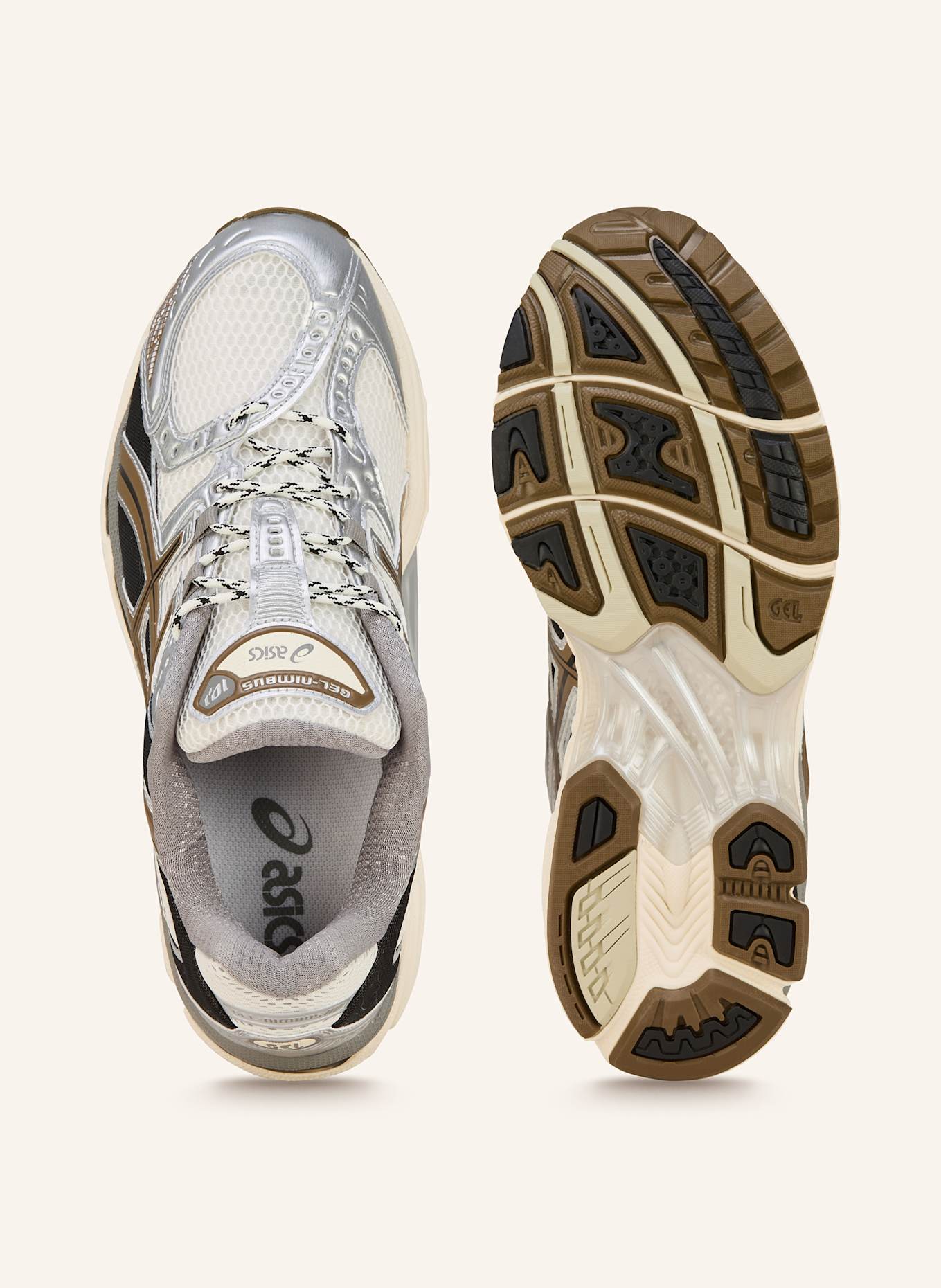 ASICS Sneaker GEL-NIMBUS 10.1: SILBER/ DUNKELGRAU/ KHAKI