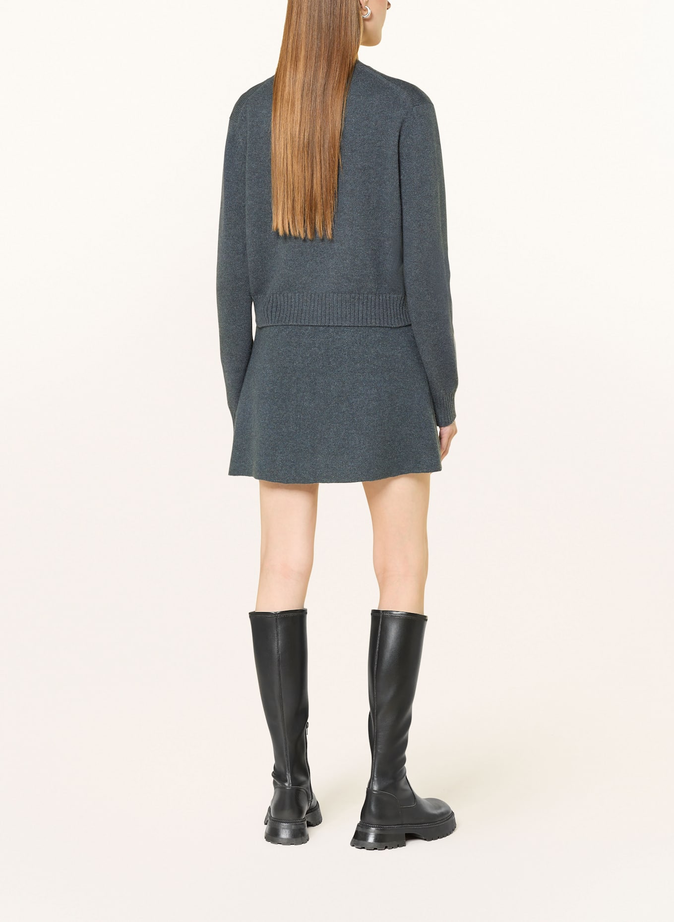 LISA YANG Strickrock CLARE aus Cashmere: DUNKELGRAU