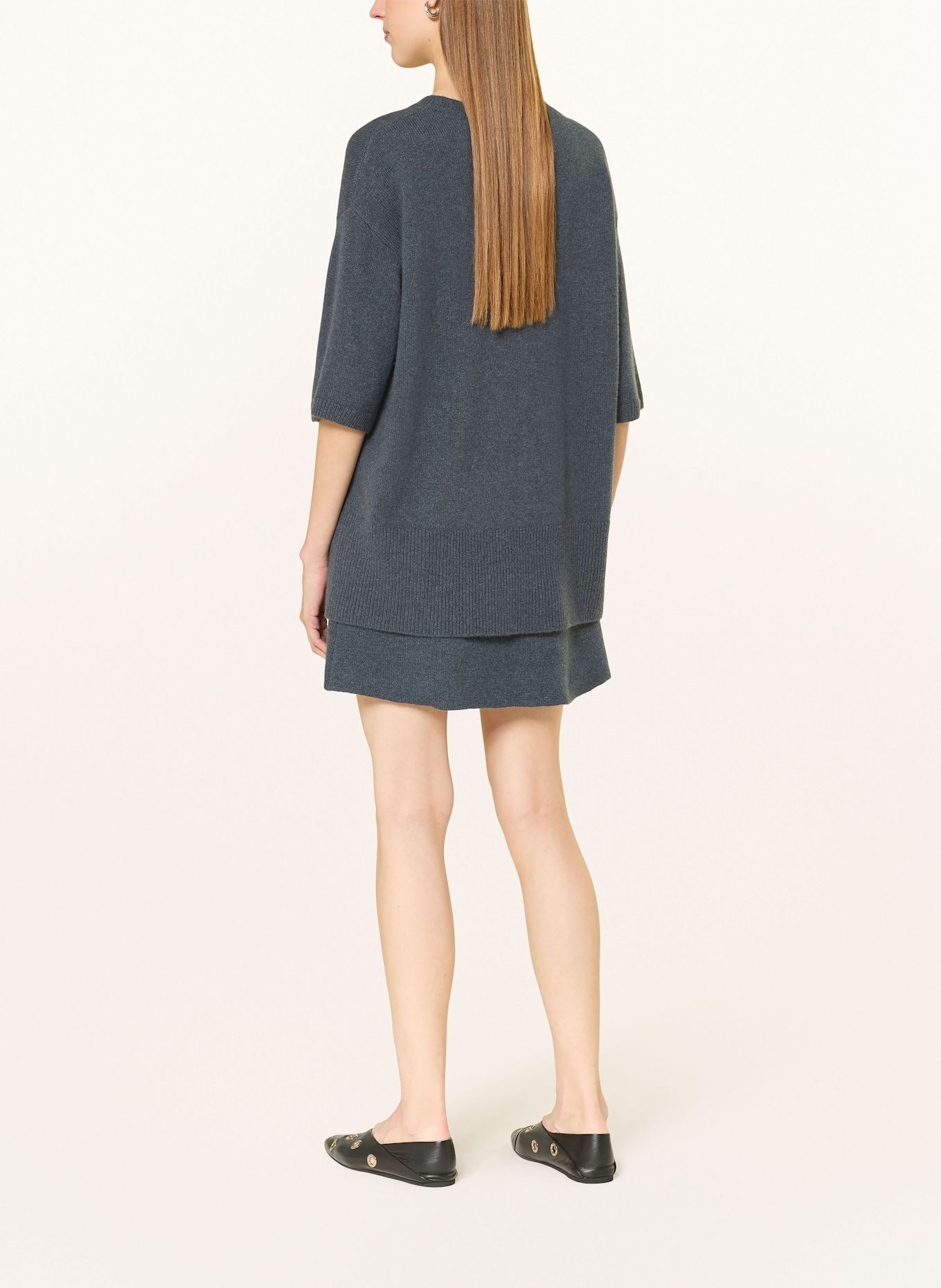 LISA YANG Strickshirt CAMILLE aus Cashmere: BLAUGRAU