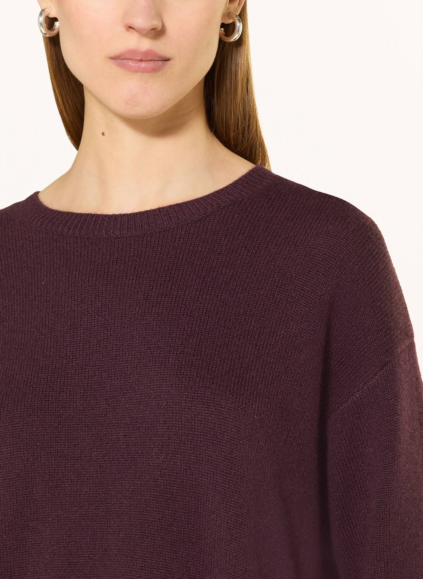 LISA YANG Strickshirt CAMILLE aus Cashmere: DUNKELLILA