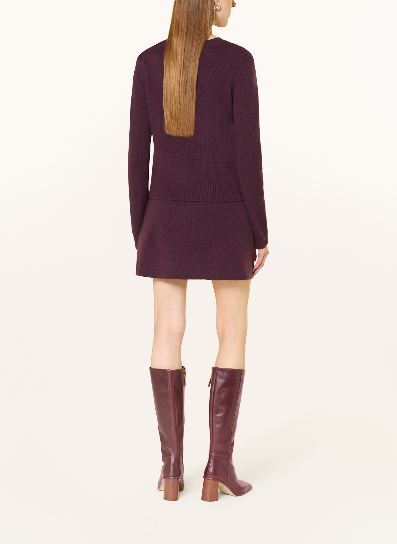 LISA YANG Cashmere-Pullover MABLE: DUNKELLILA