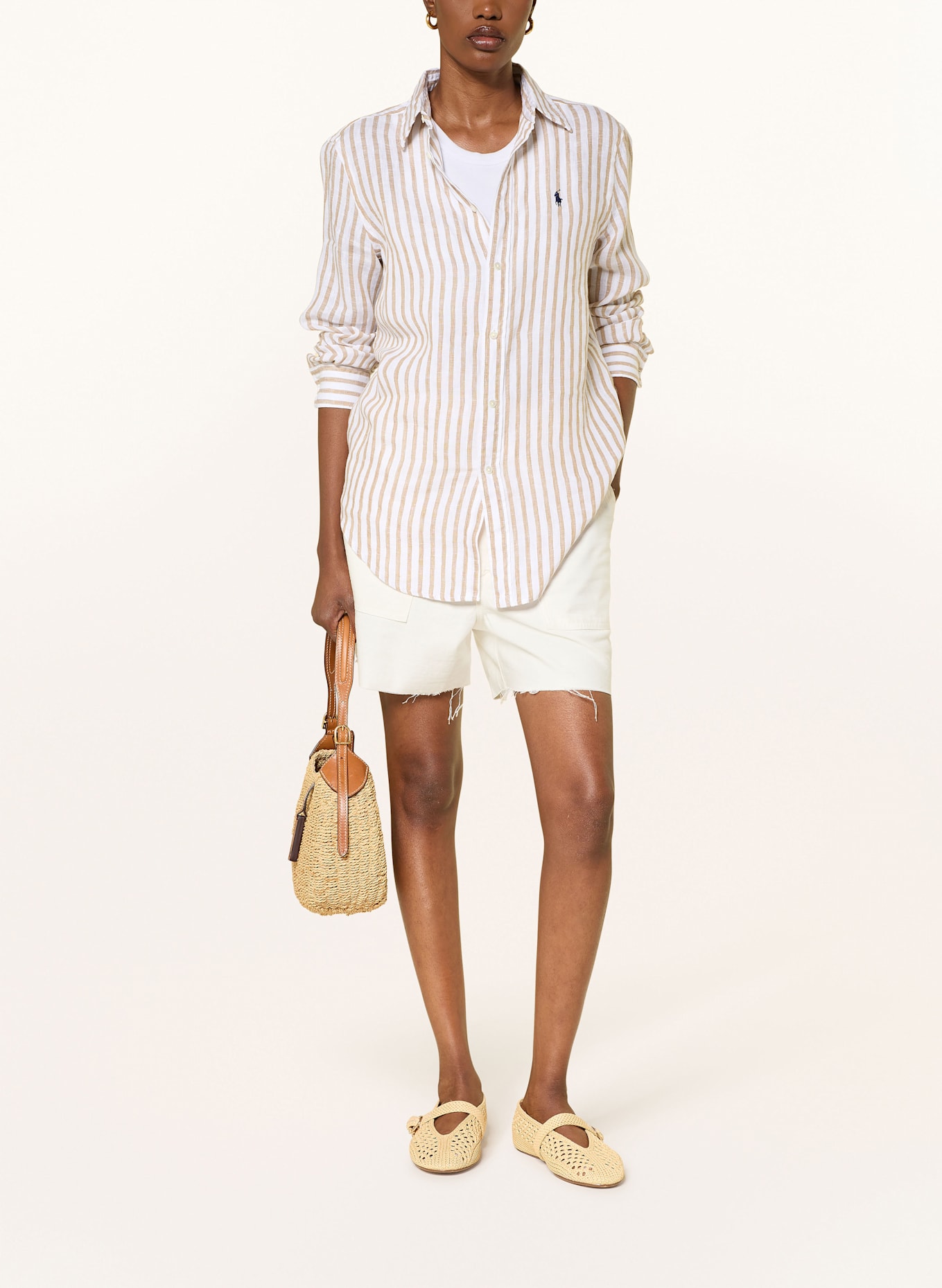 POLO RALPH LAUREN Hemdbluse aus Leinen: CREME / BEIGE