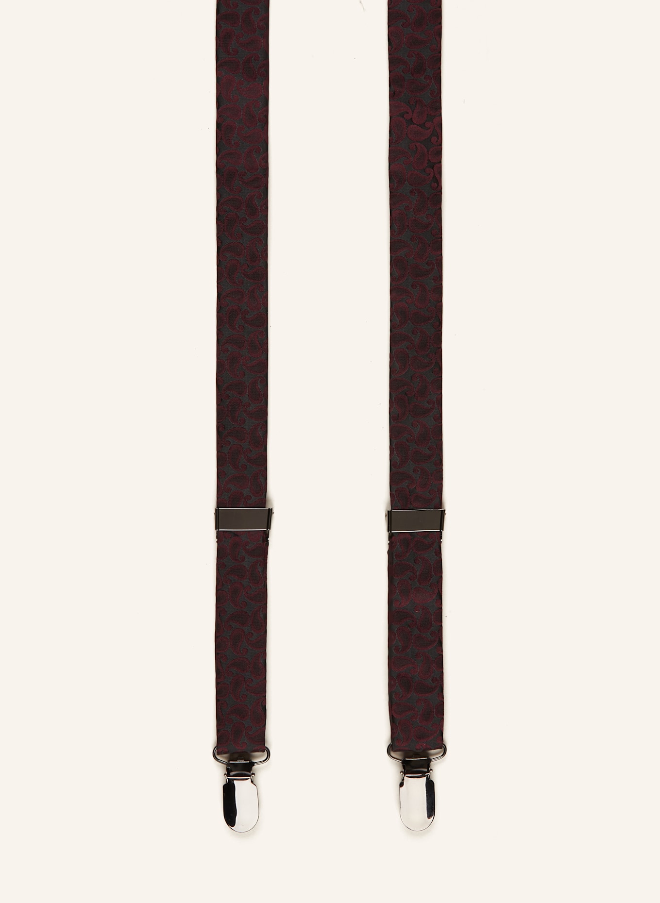 PAUL Set: Suspenders, bow tie and pocket square: 5060 BORDEAUX PAISLEY