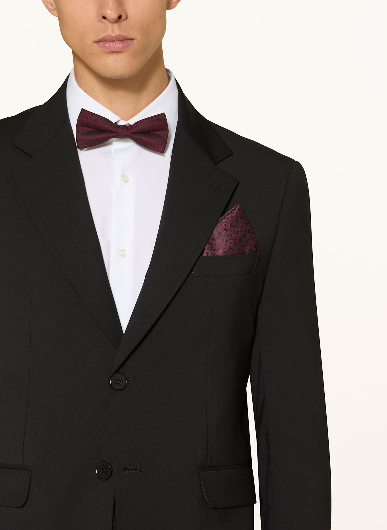 PAUL Set: Suspenders, bow tie and pocket square: 5060 BORDEAUX PAISLEY