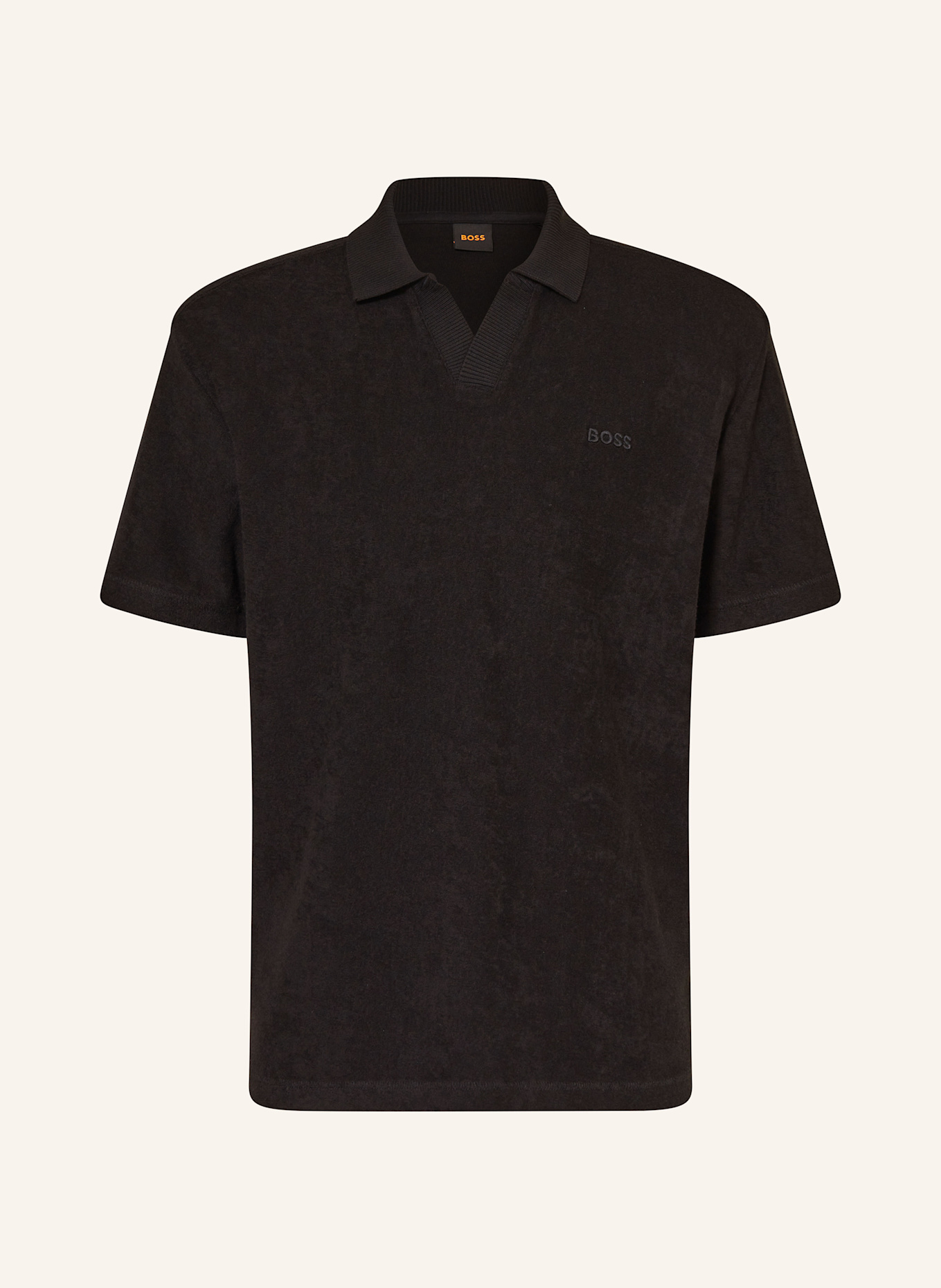 BOSS Frottee-Poloshirt PE_DOUBLETOWEL: SCHWARZ