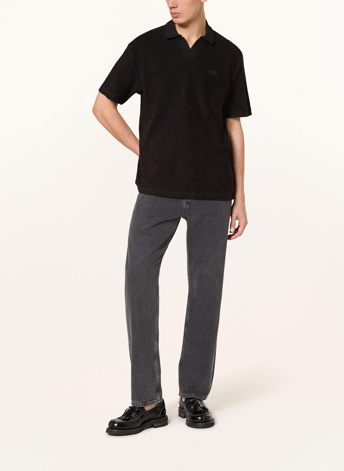 BOSS Frottee-Poloshirt PE_DOUBLETOWEL: SCHWARZ