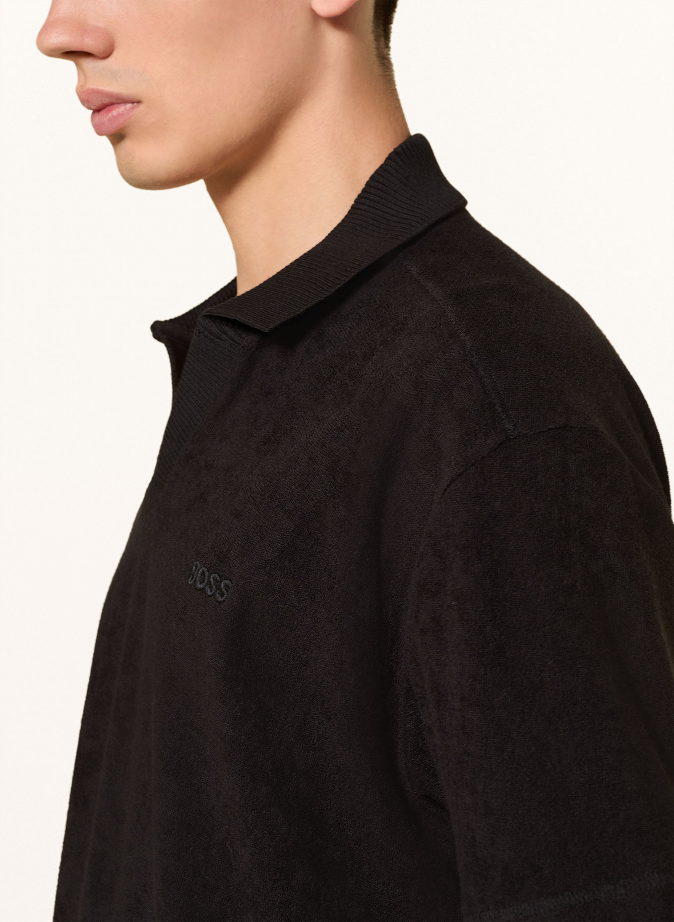 BOSS Frottee-Poloshirt PE_DOUBLETOWEL: SCHWARZ