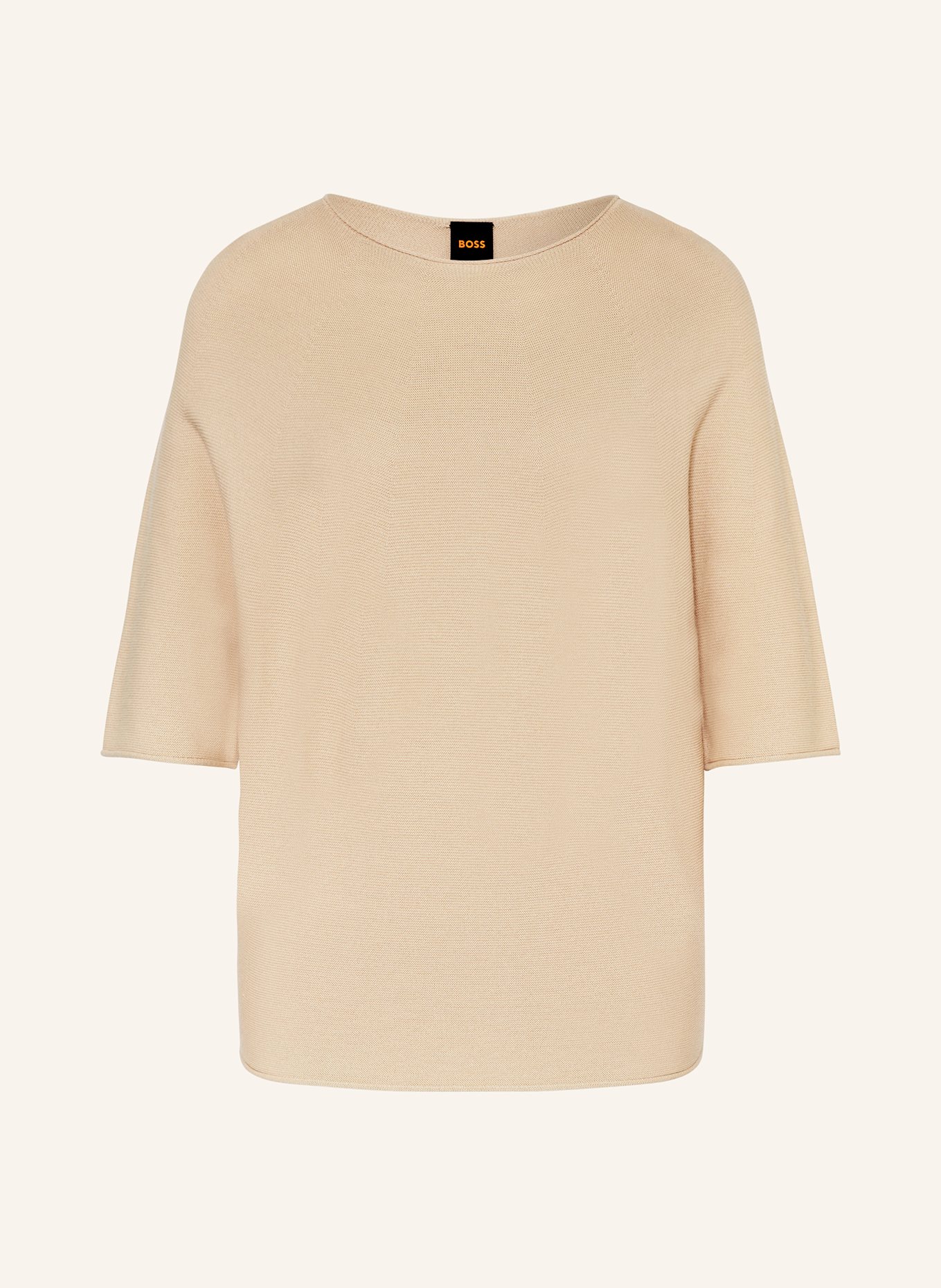 BOSS Pullover FLAMBERS mit 3/4-Arm: BEIGE