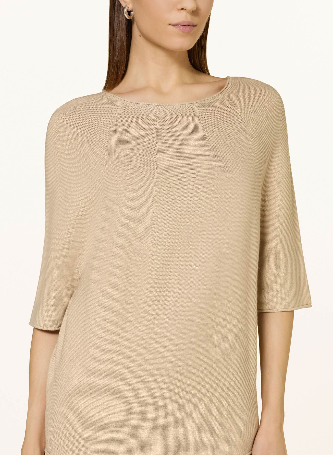 BOSS Pullover FLAMBERS mit 3/4-Arm: BEIGE