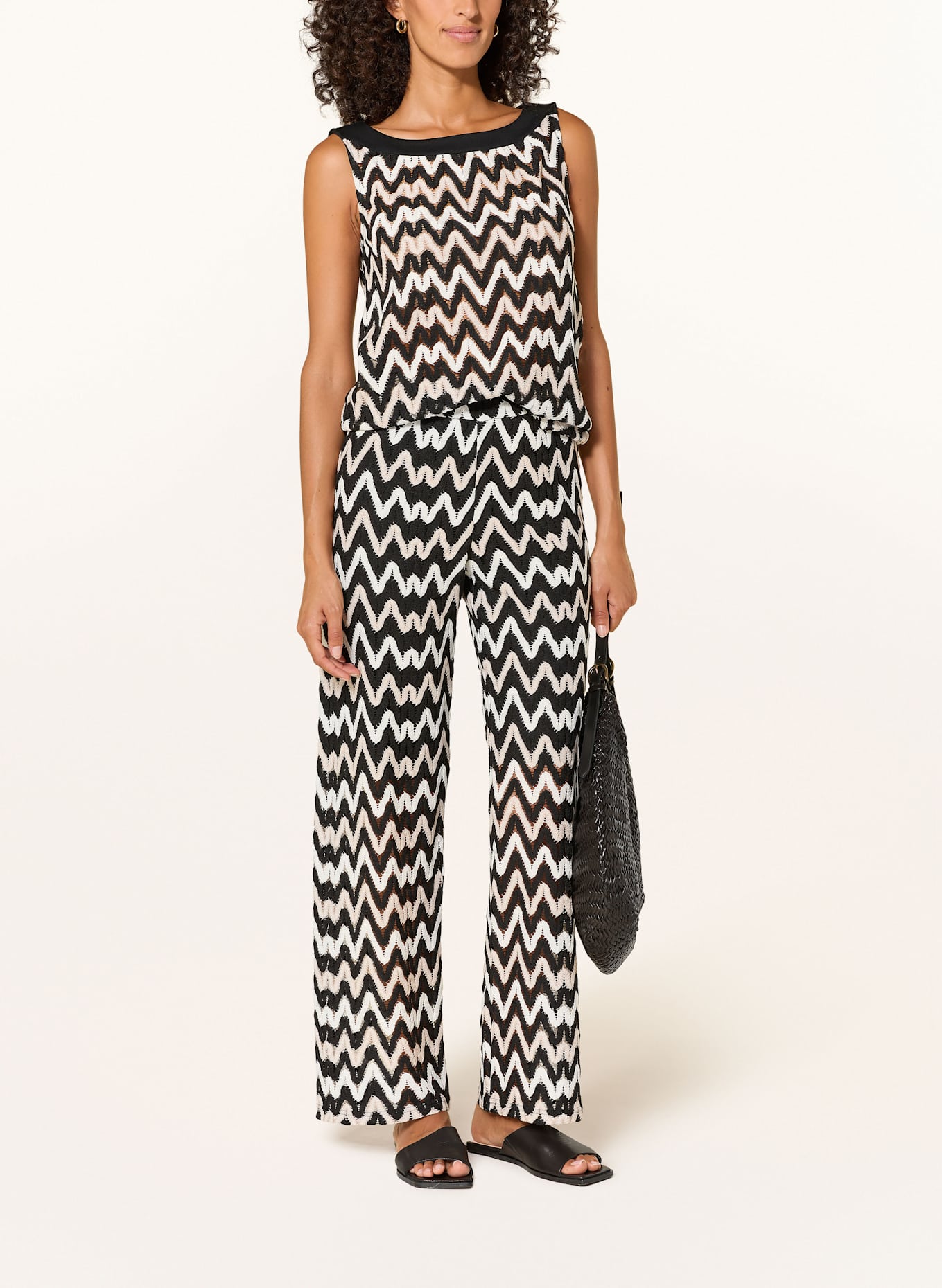 BETTY&CO Strickhose: SCHWARZ / HELLBRAUN / WEISS