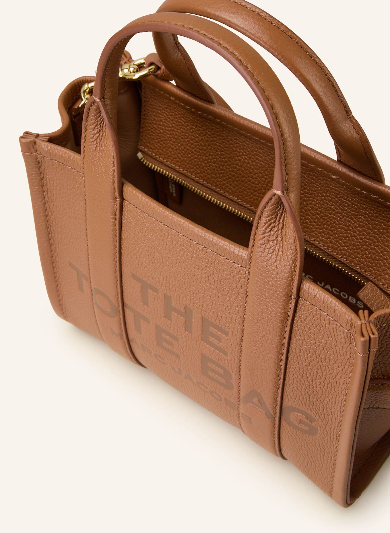 MARC JACOBS Shopper THE SMALL TOTE BAG LEATHER: COGNAC