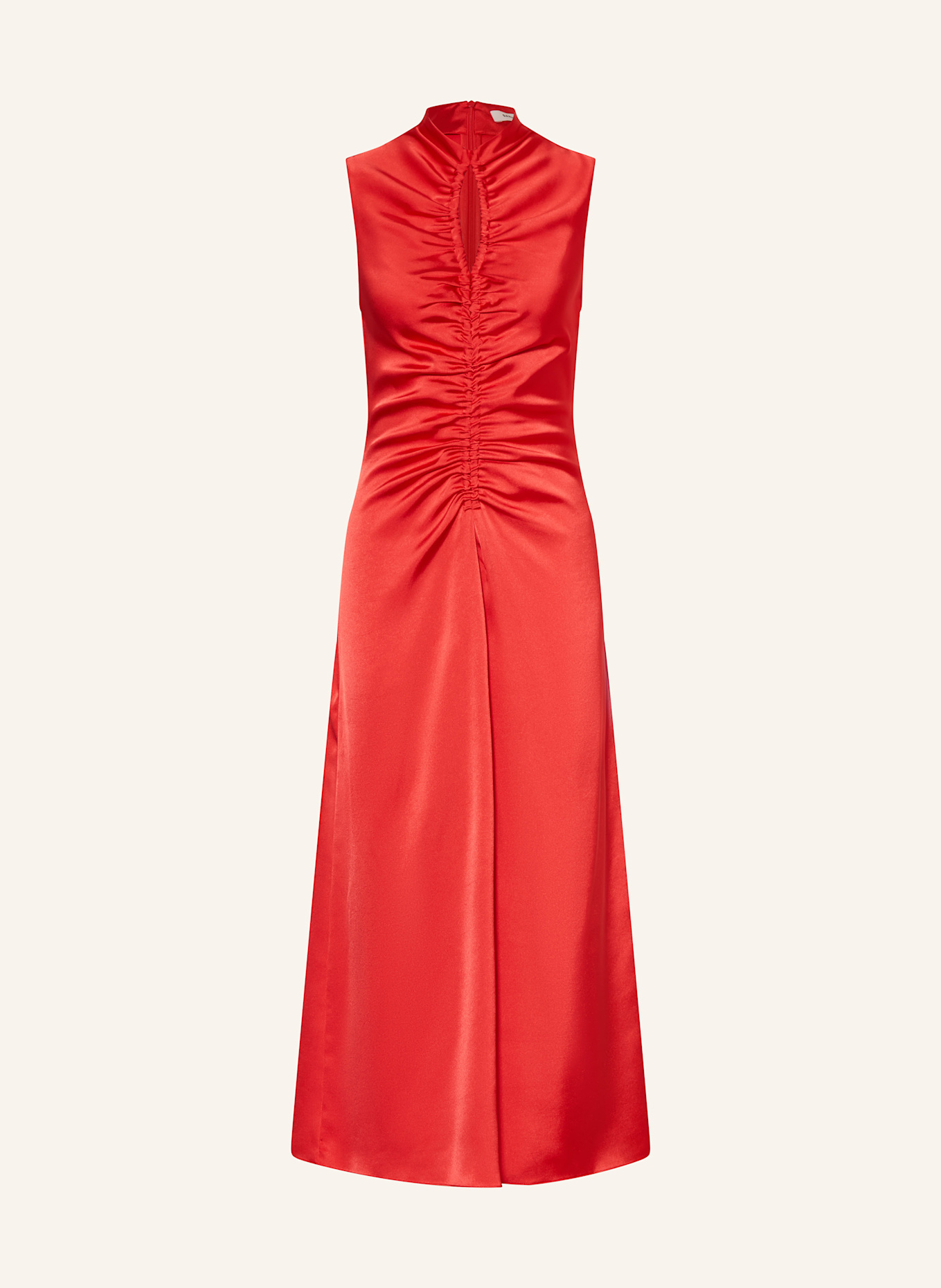 SANDRO Satinkleid mit Cut-out: ROT