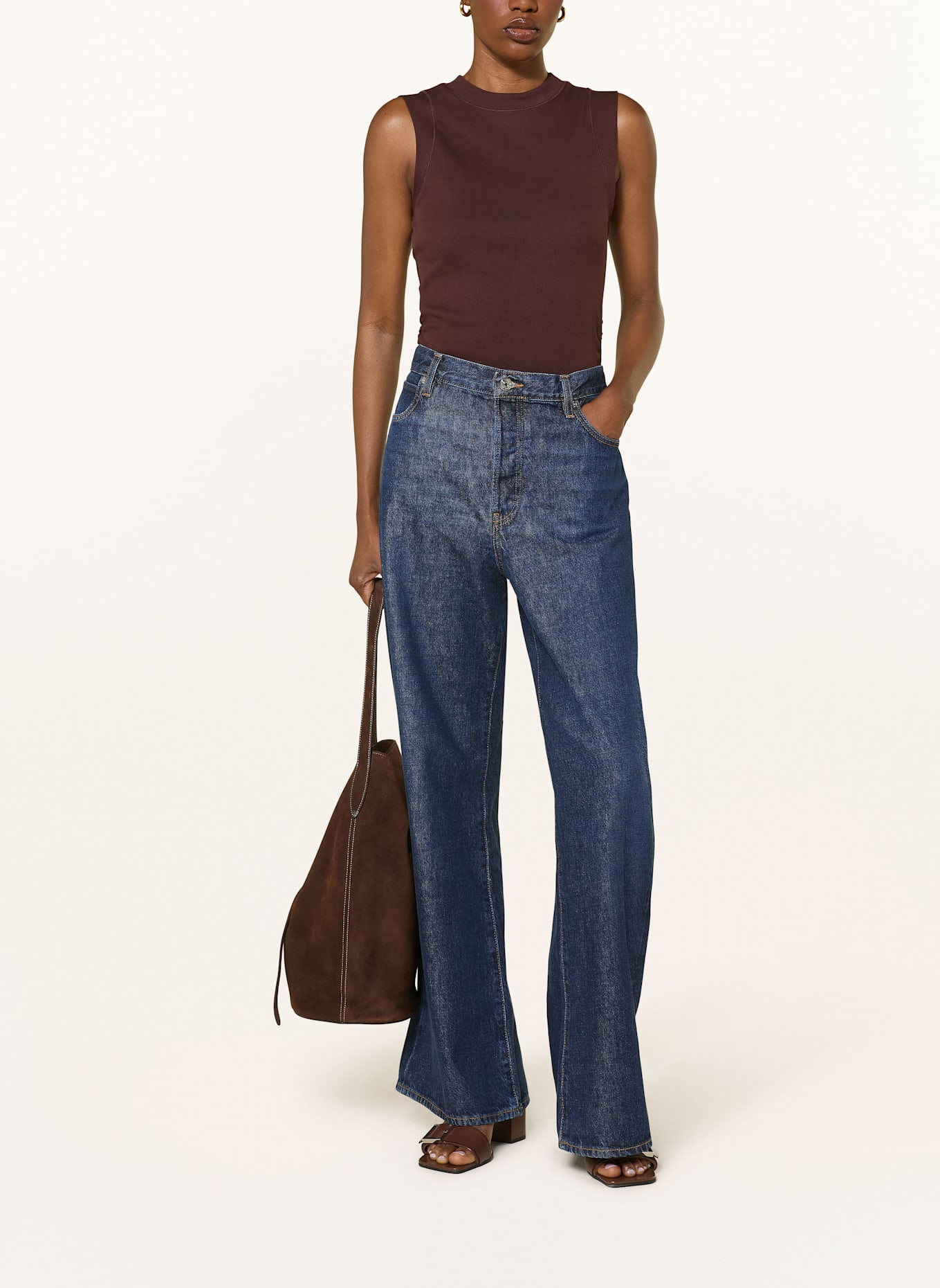 REISS Top TRUDY: MARRON FONCÉ