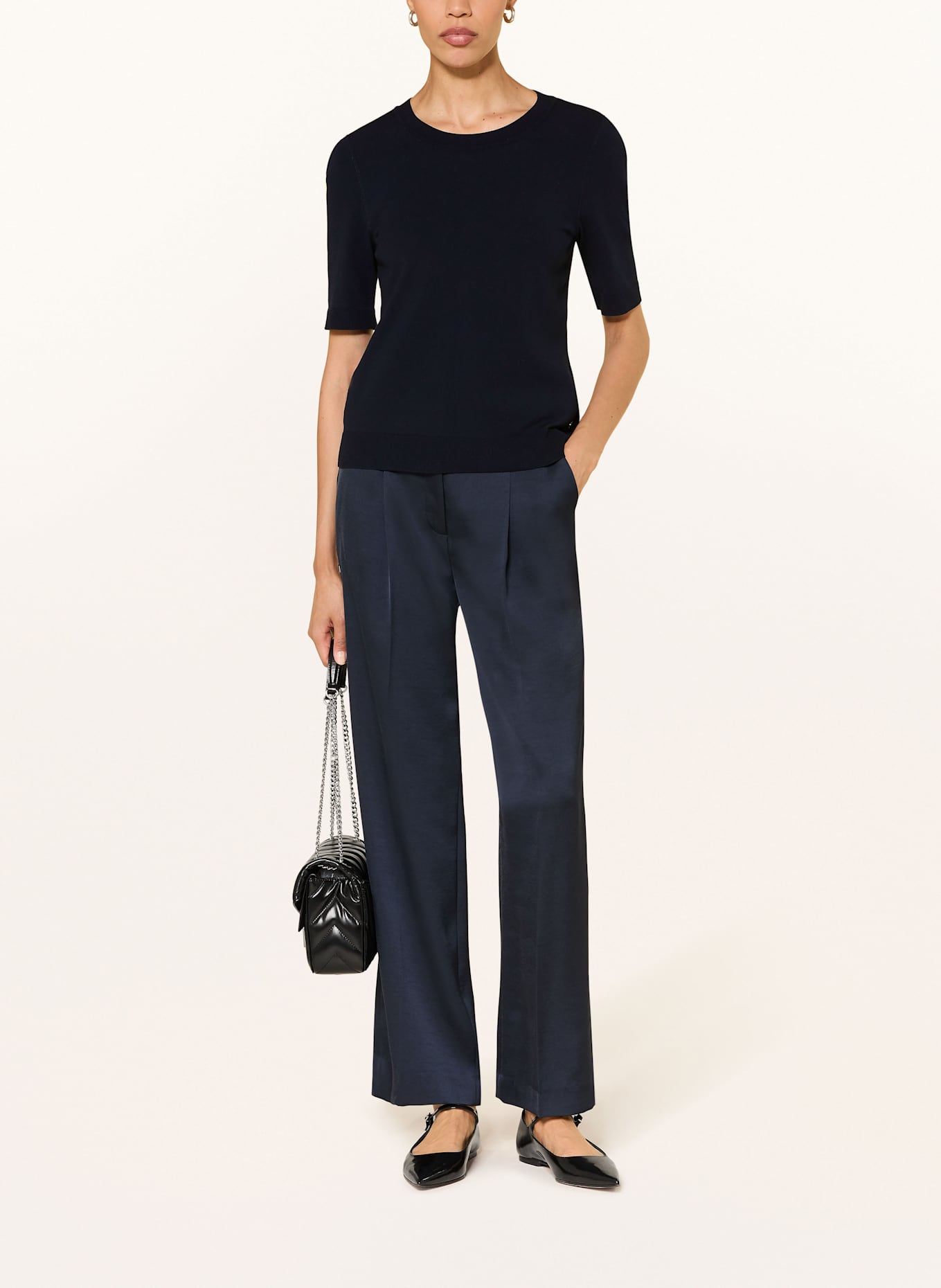 MARC CAIN Strickshirt: DUNKELBLAU